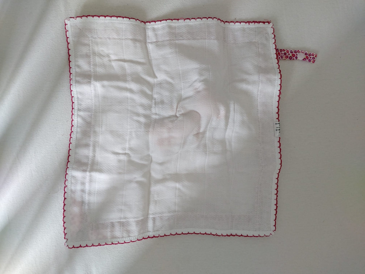 Attache tétine et son doudou - Fleurs rose