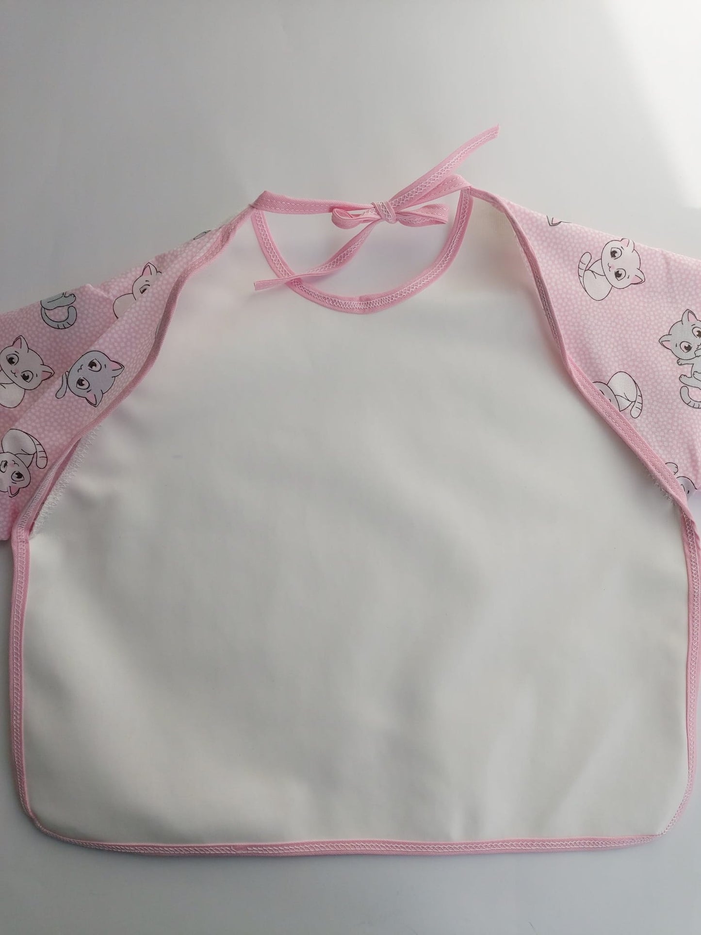 Bavoir à manches longues - Chats rose