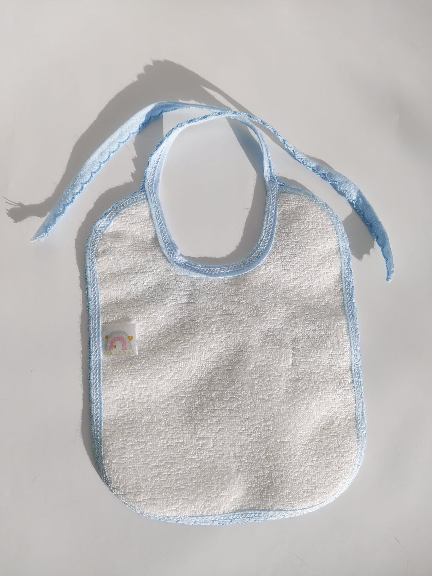 Bavoir long - Nuages bleu