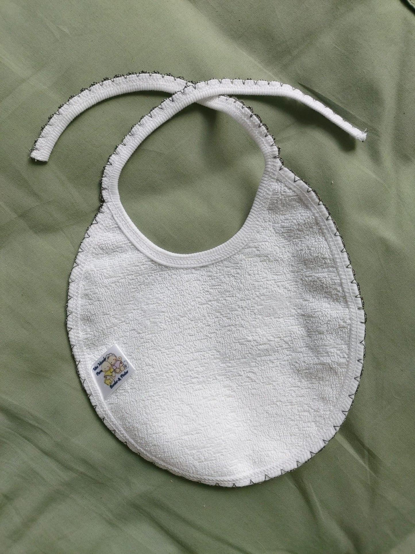 Bavoir rond - Gris étoiles