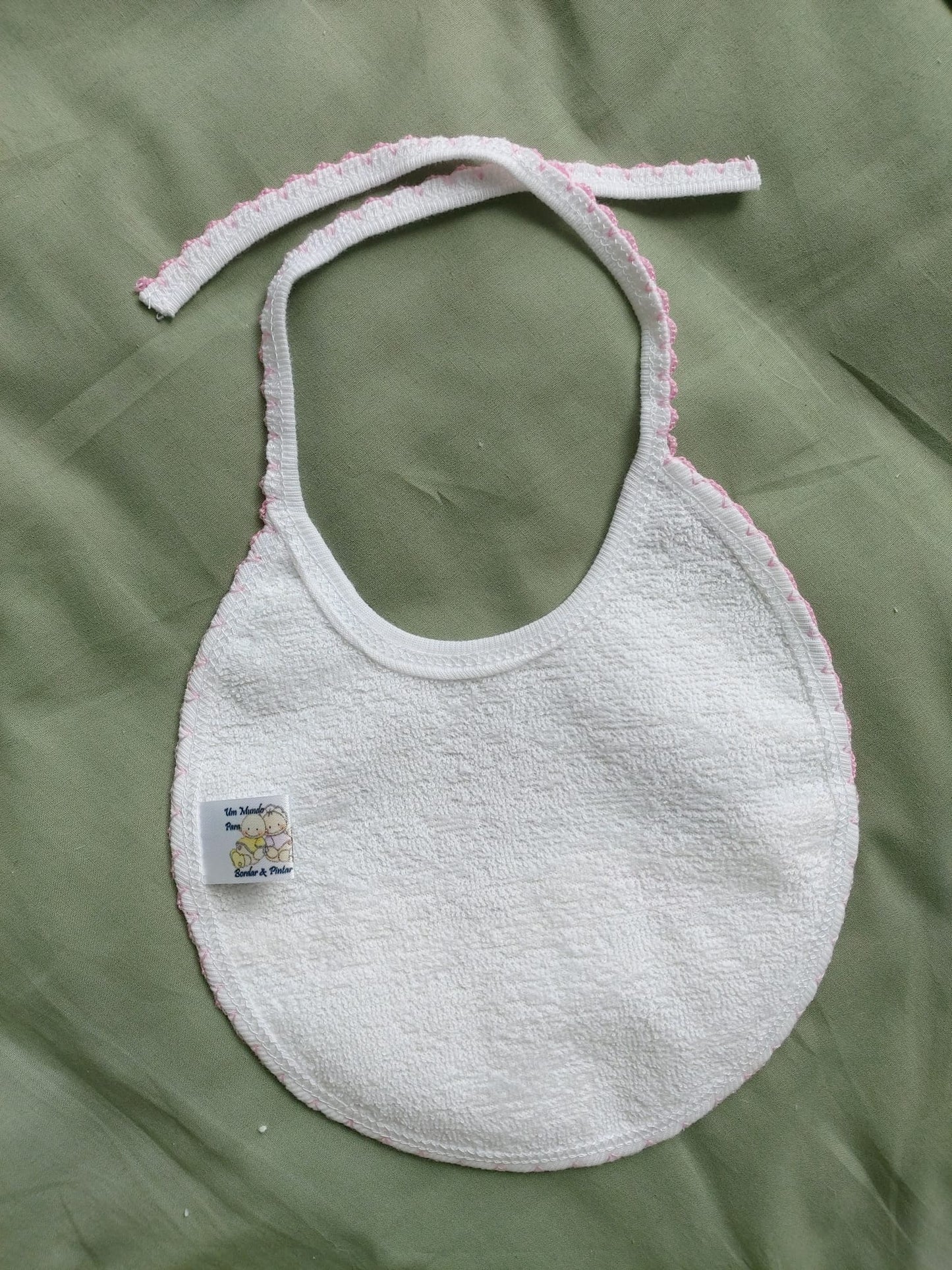 Bavoir rond - Montgolfières rose