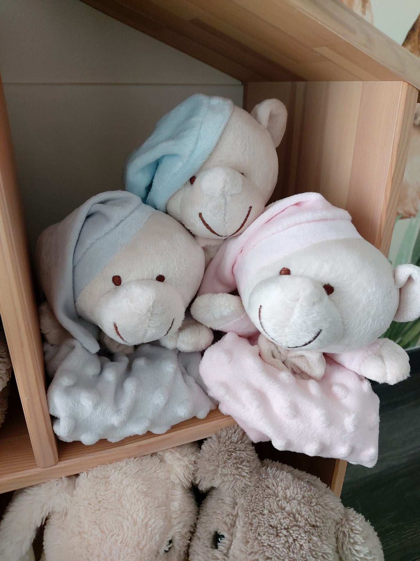 Doudou plat ourson - rose