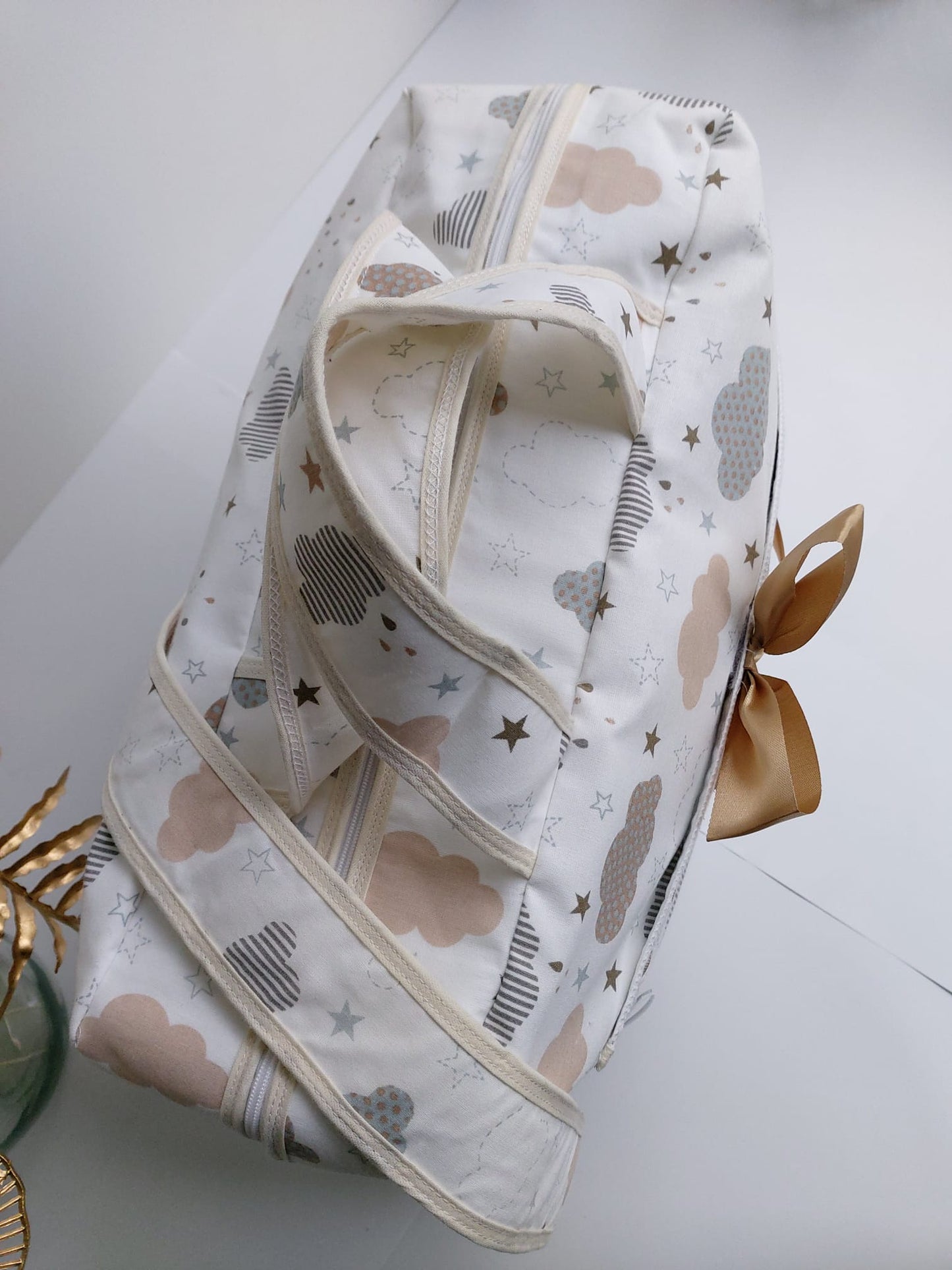 Sac à langer - Nuages marron