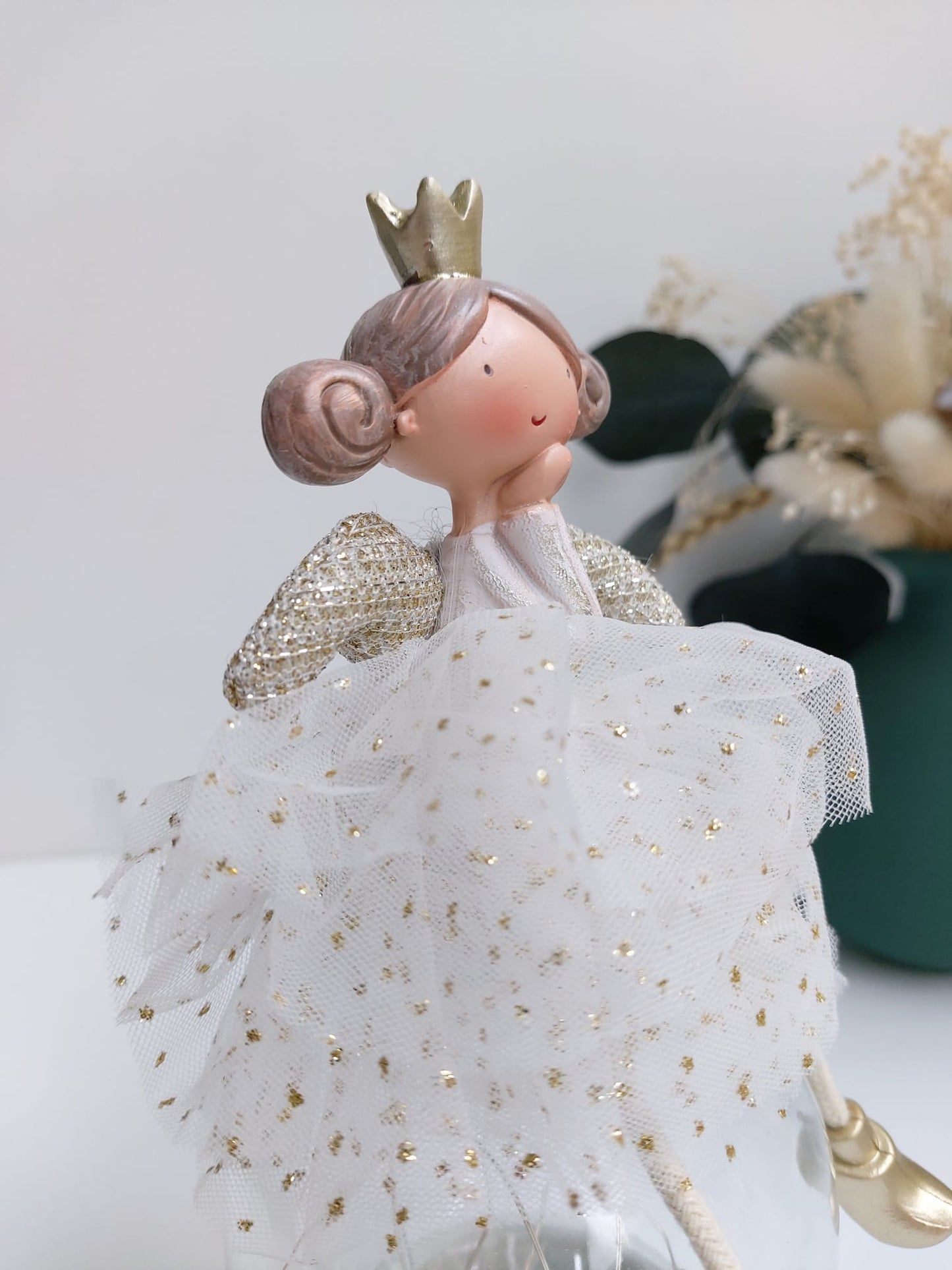 Ange sur boule lumineuse - Détail couronne