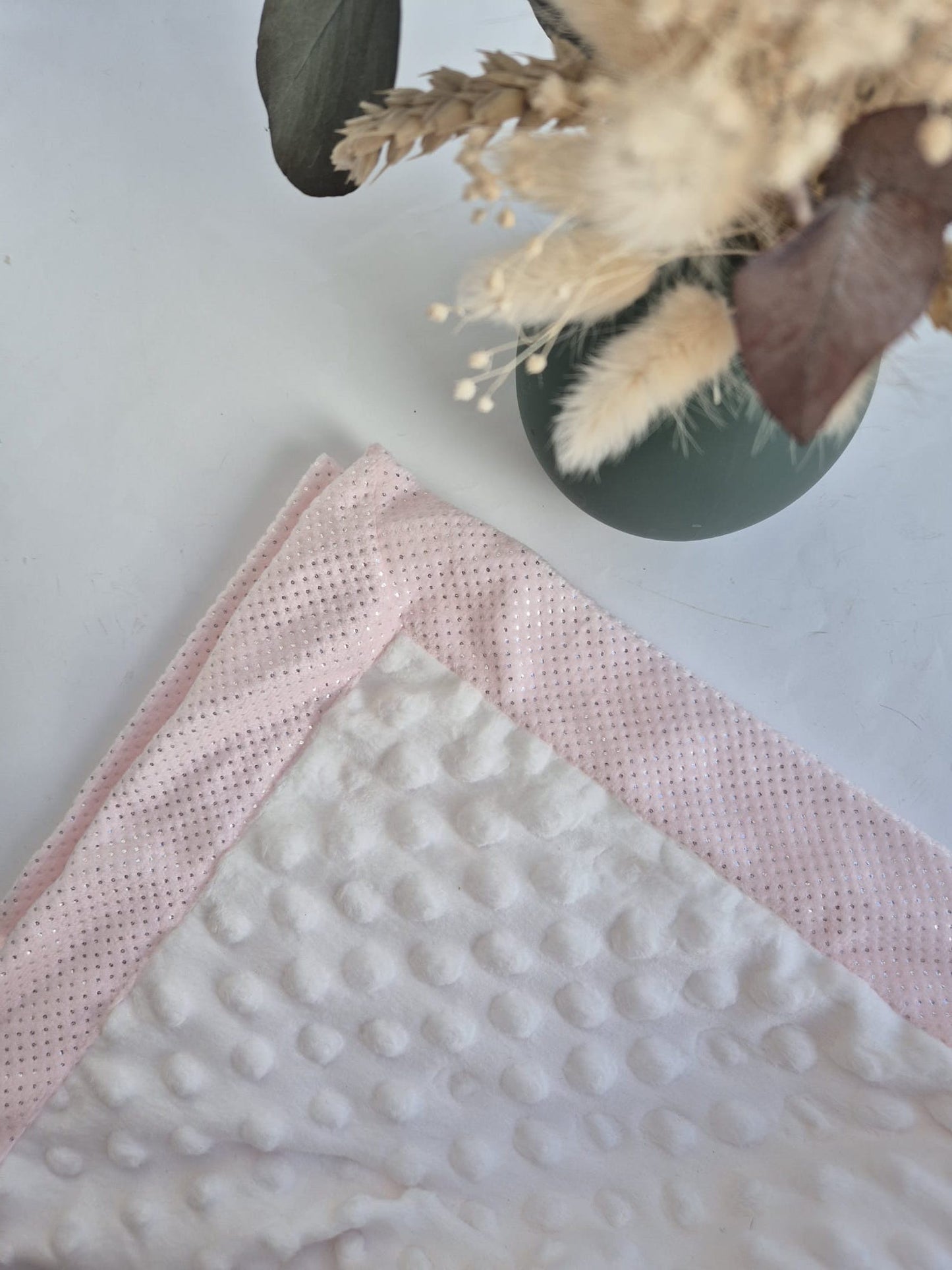 Couverture à bulles et doudou Cygne - Rose