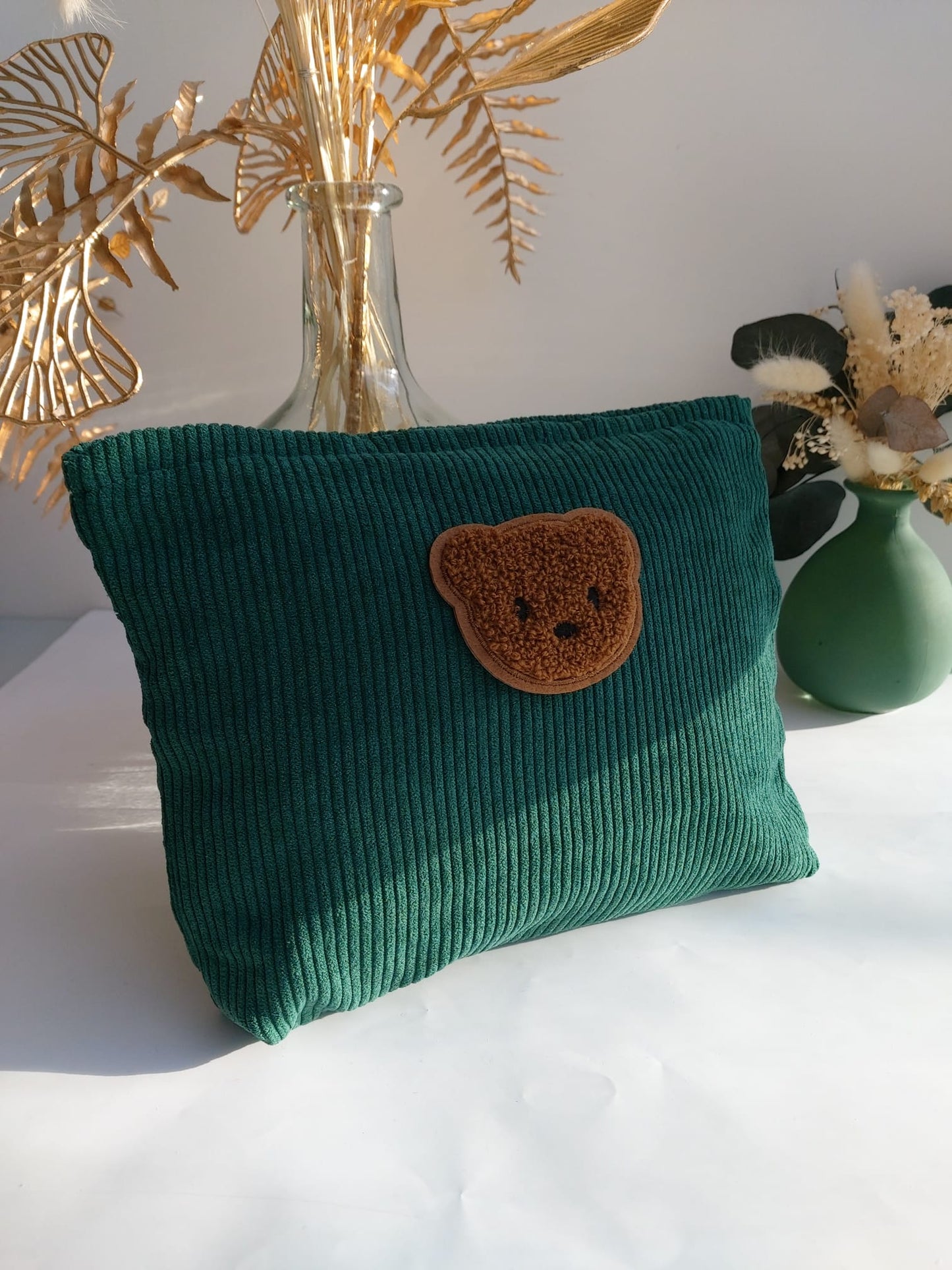 Pochette Ourson - Vert sapin