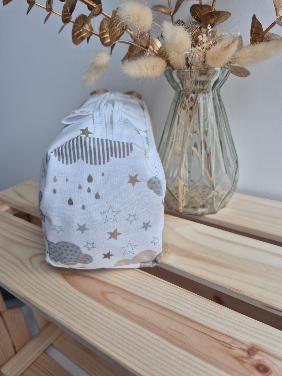 Trousse de toilette - Nuages marron - broderie possible