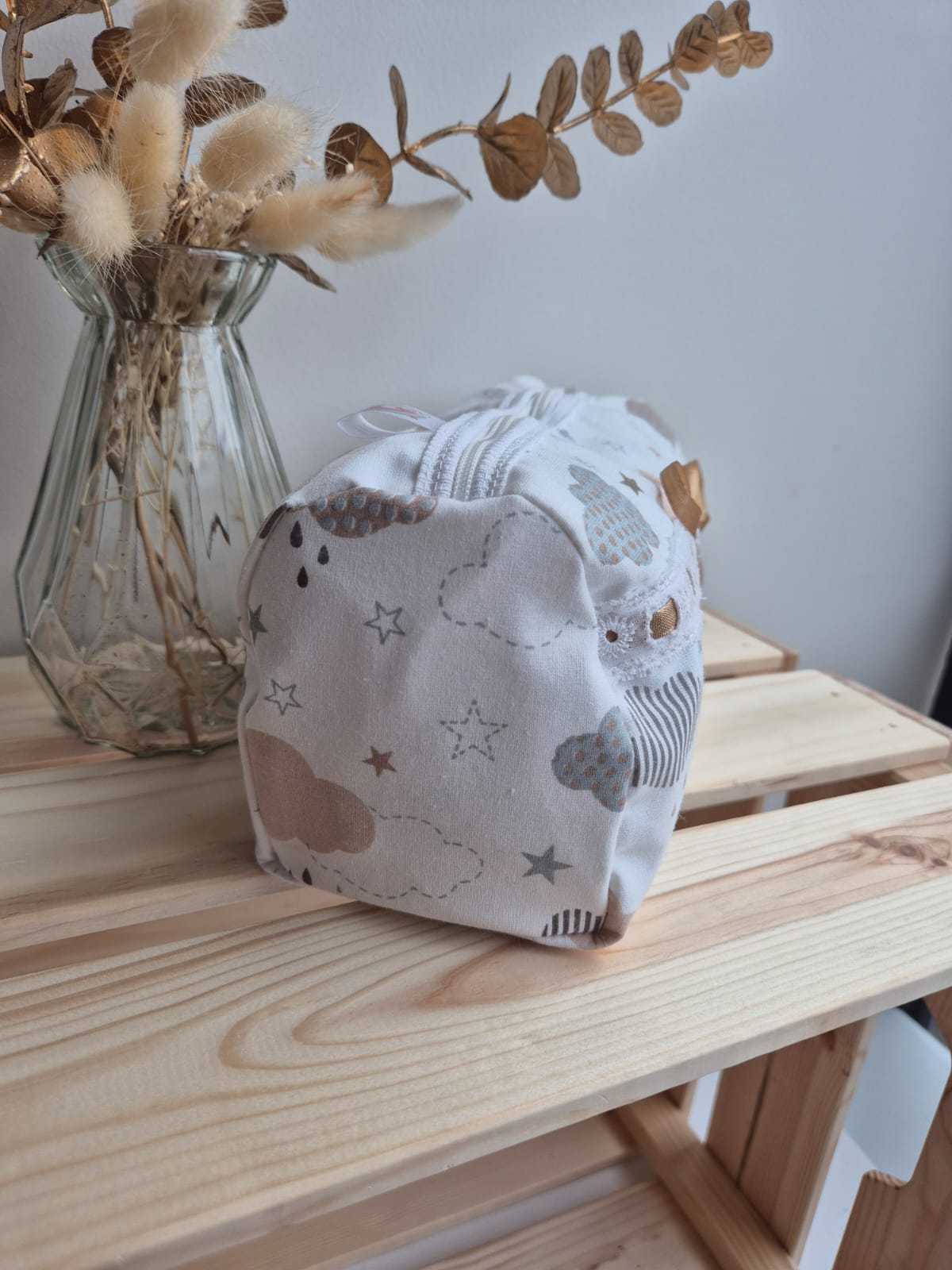 Trousse de toilette - Nuages marron (sans broderie)