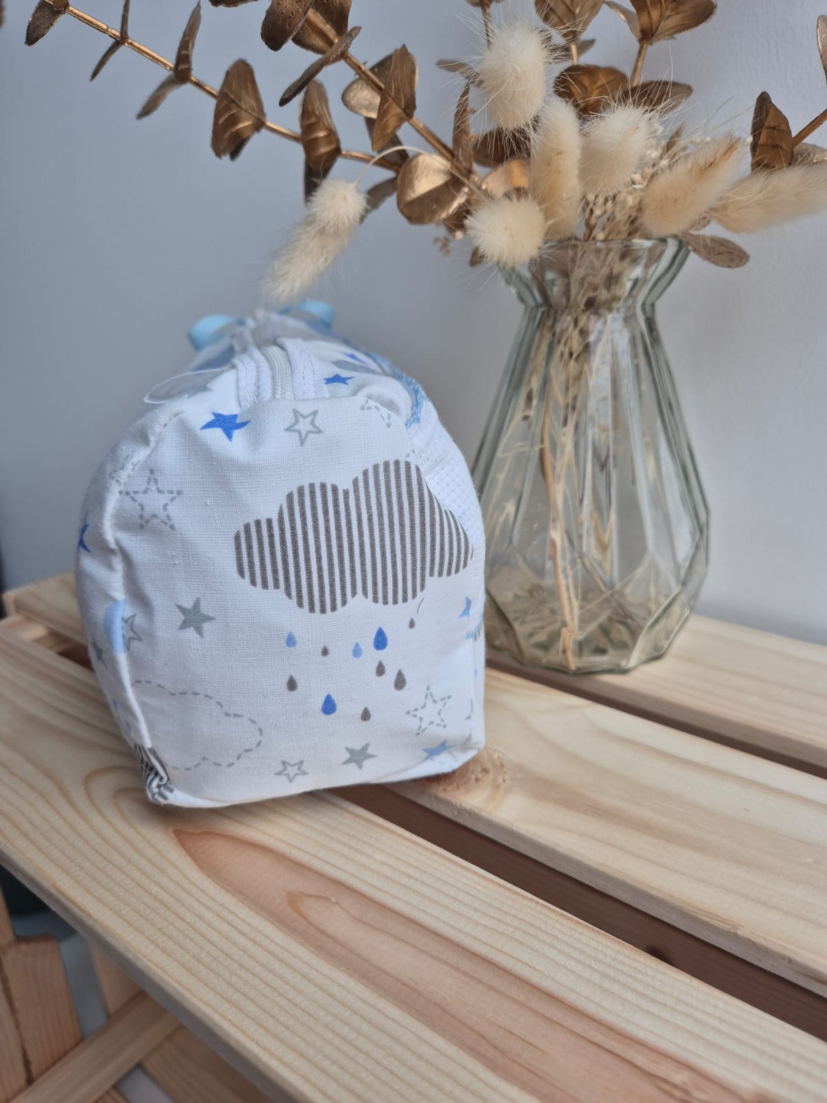 Trousse de toilette - Nuages bleu - broderie possible