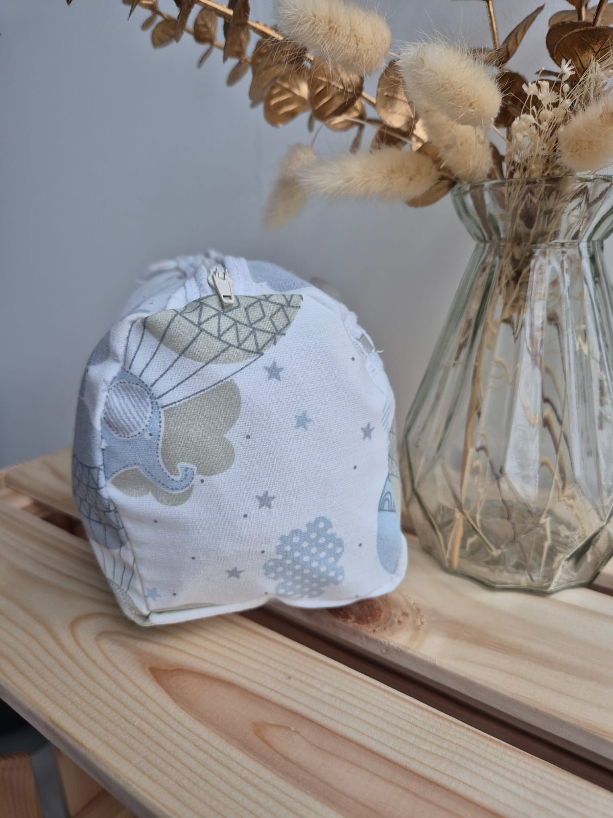 Trousse de toilette - Montgolfières bleu (sans broderie)