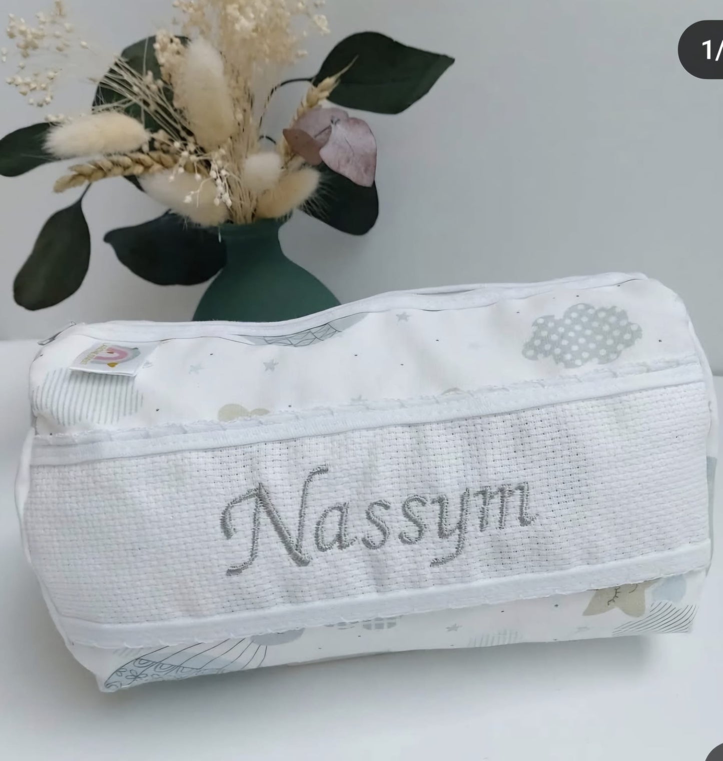 Trousse de toilette - Montgolfières bleu - broderie possible