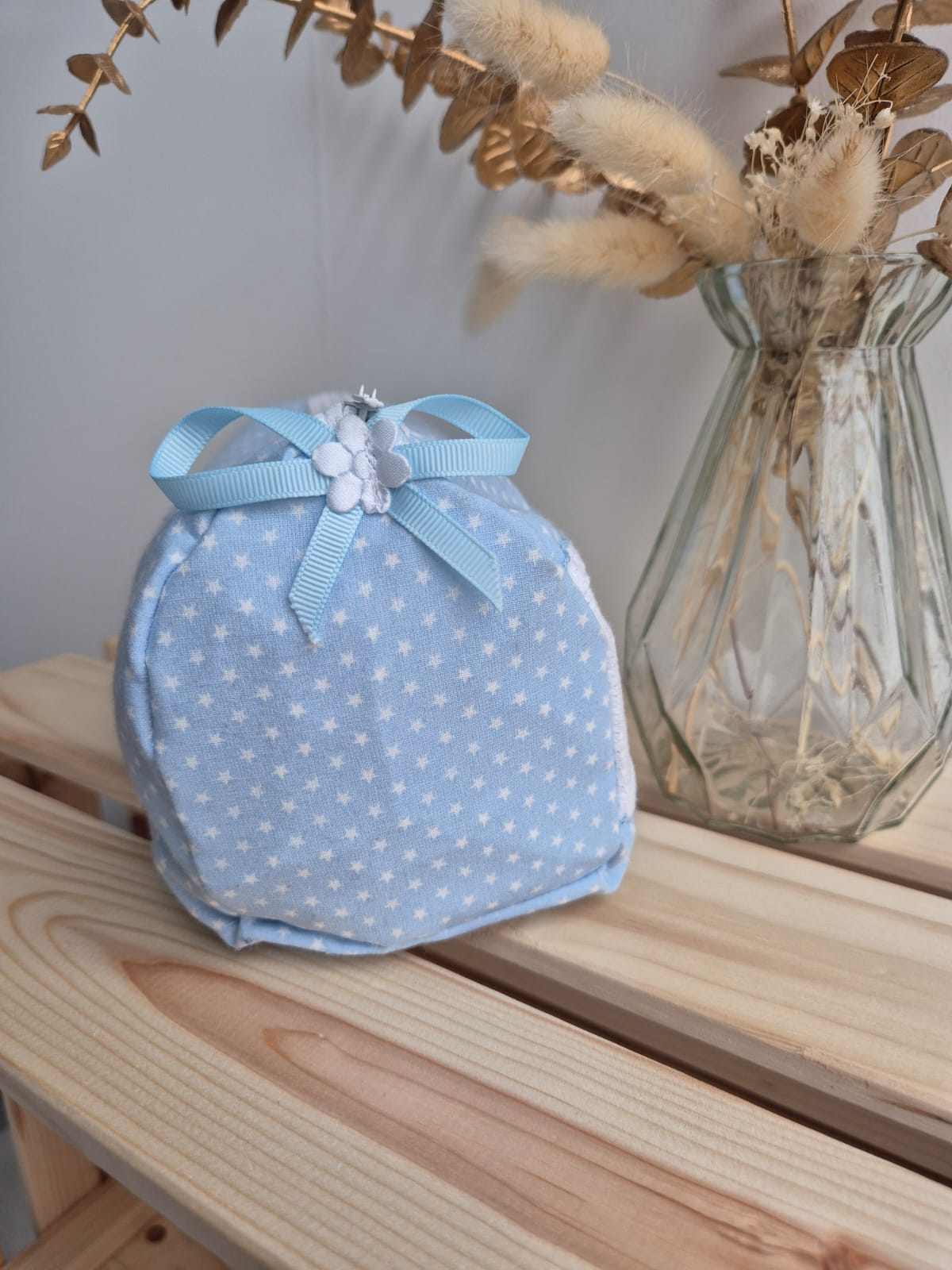 Trousse de toilette - Bleu à étoiles blanches - broderie possible