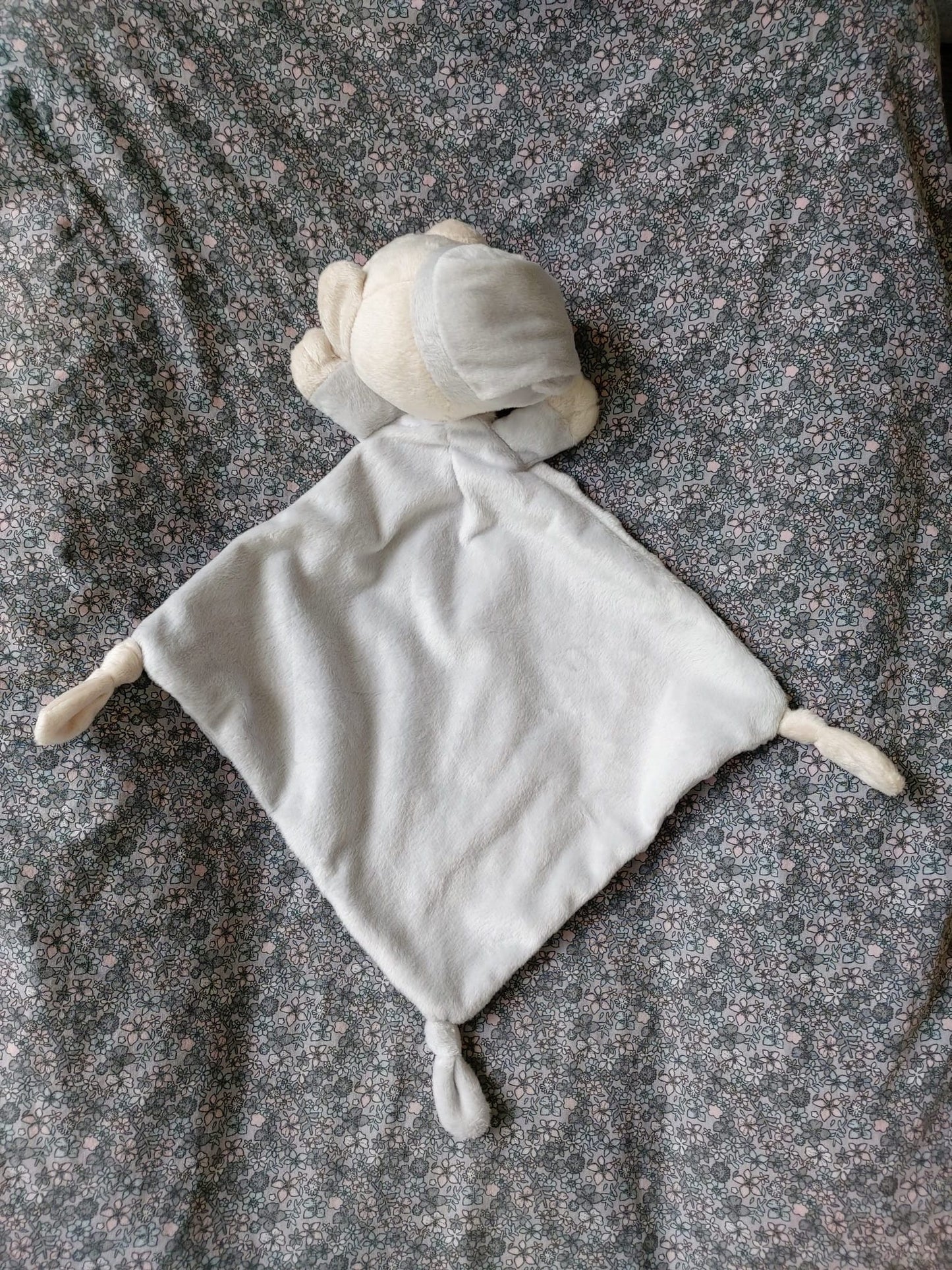 Doudou plat ourson - gris