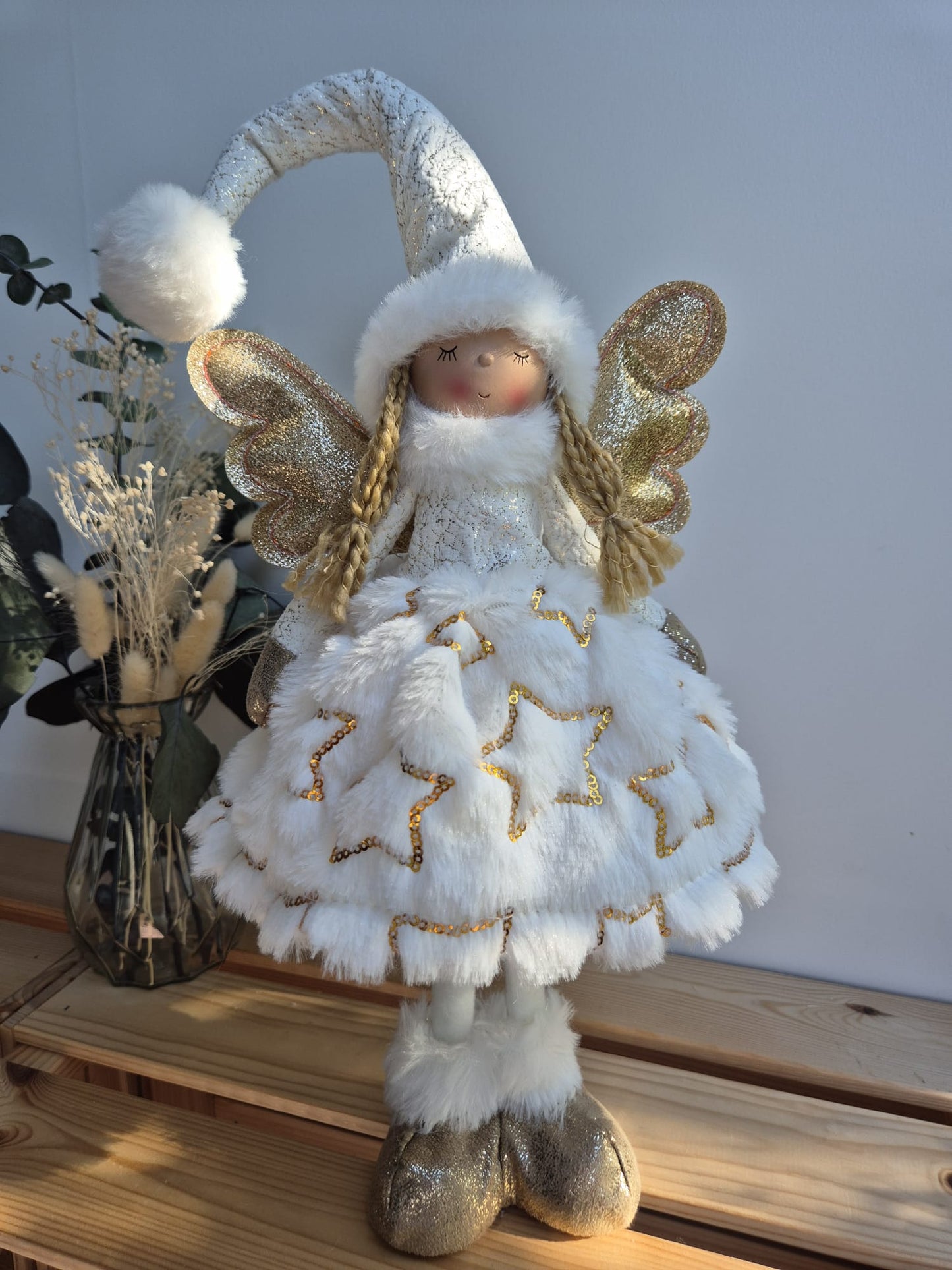 Poupée Jade debout - Blanche velours étoiles