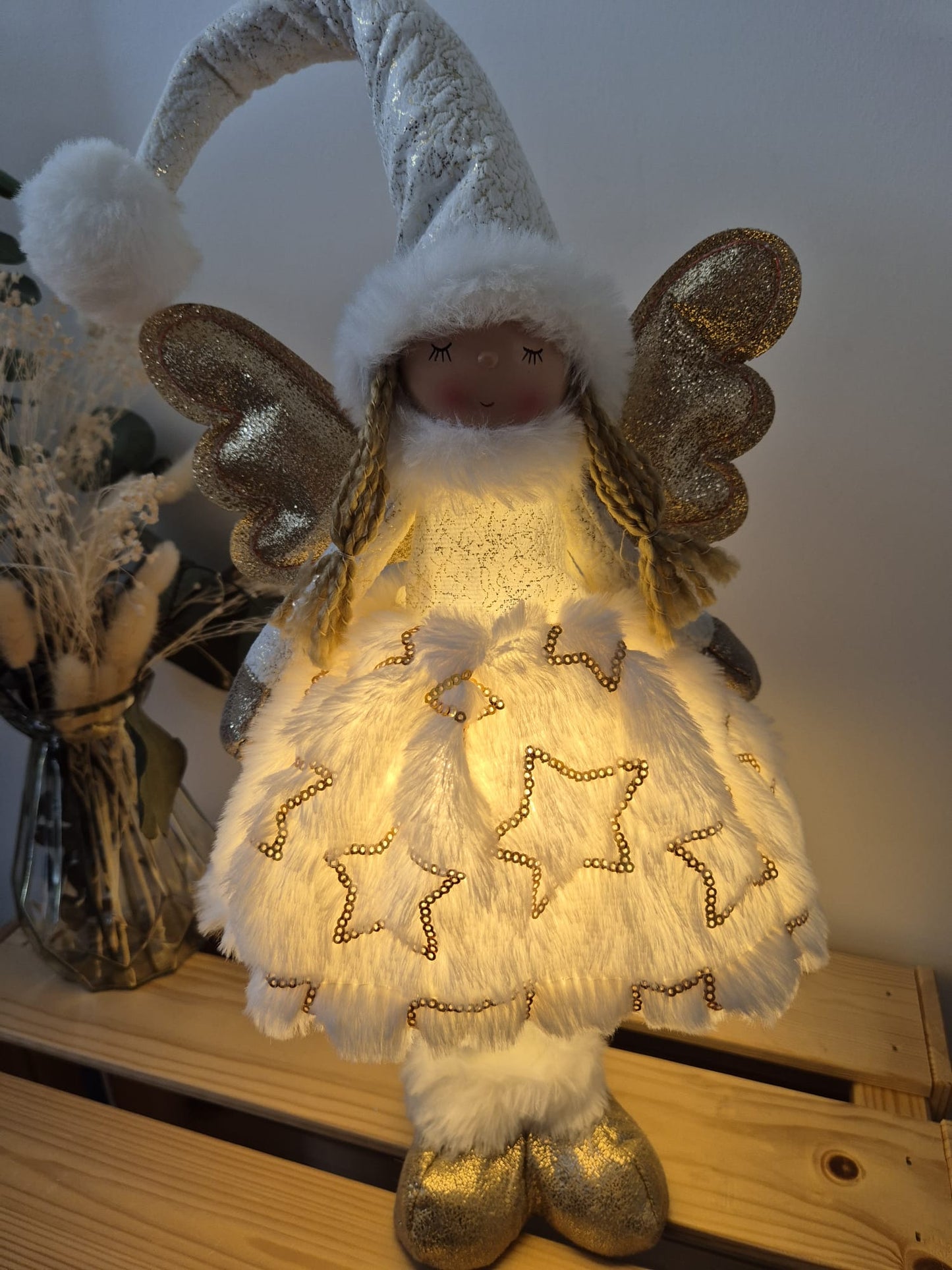 Poupée Jade debout - Blanche velours étoiles