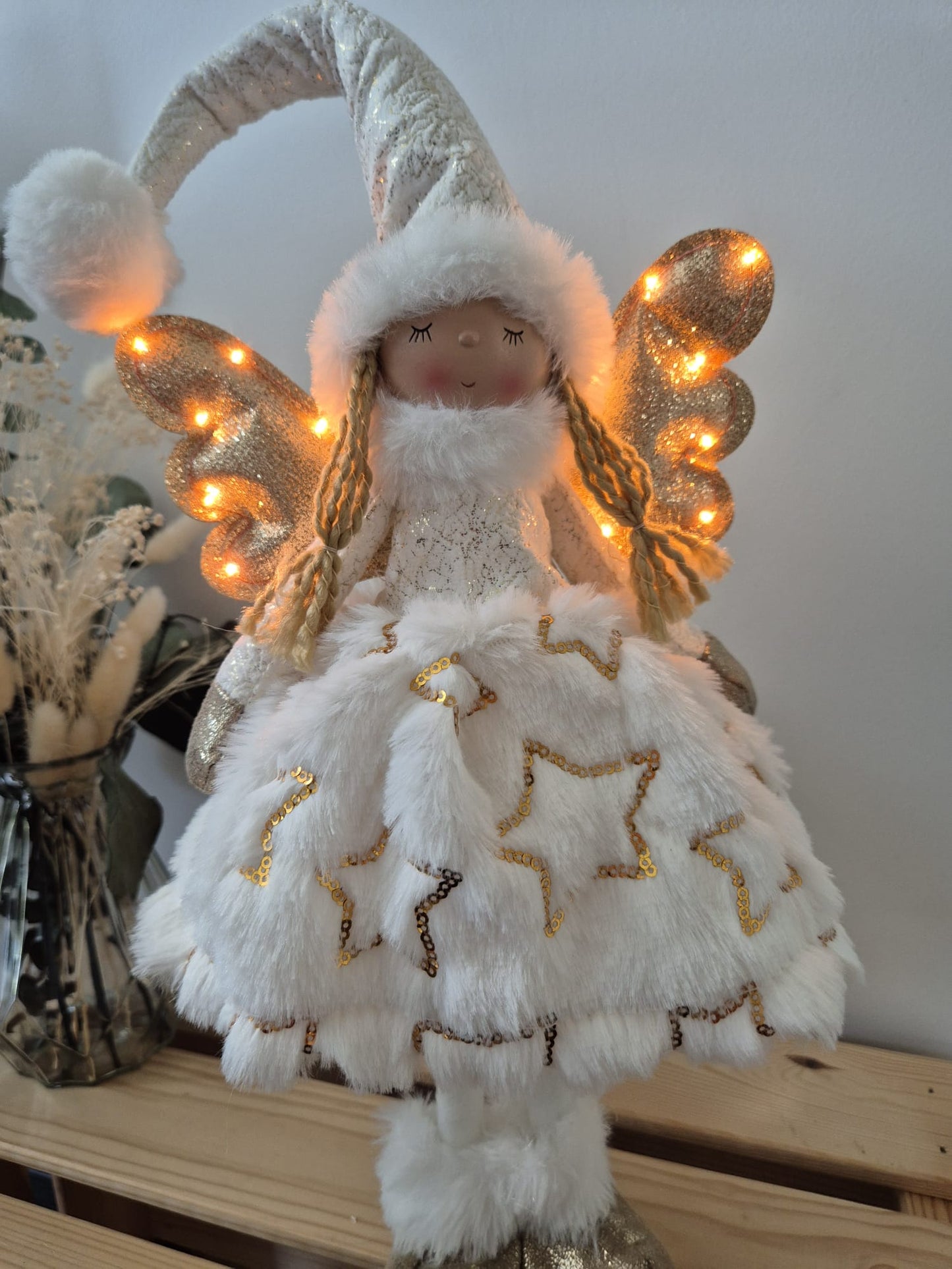 Poupée Jade debout - Blanche velours étoiles