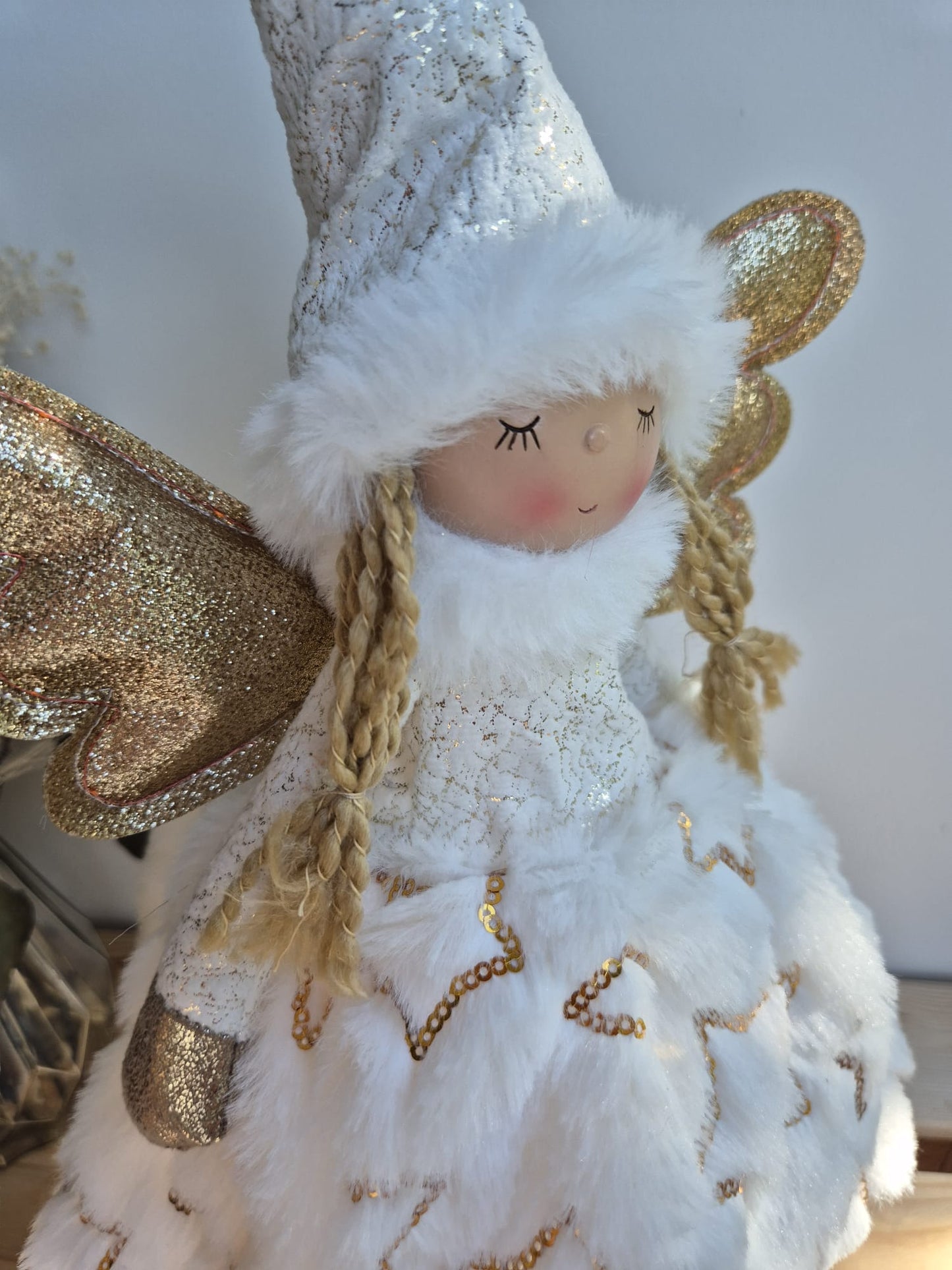 Poupée Jade debout - Blanche velours étoiles