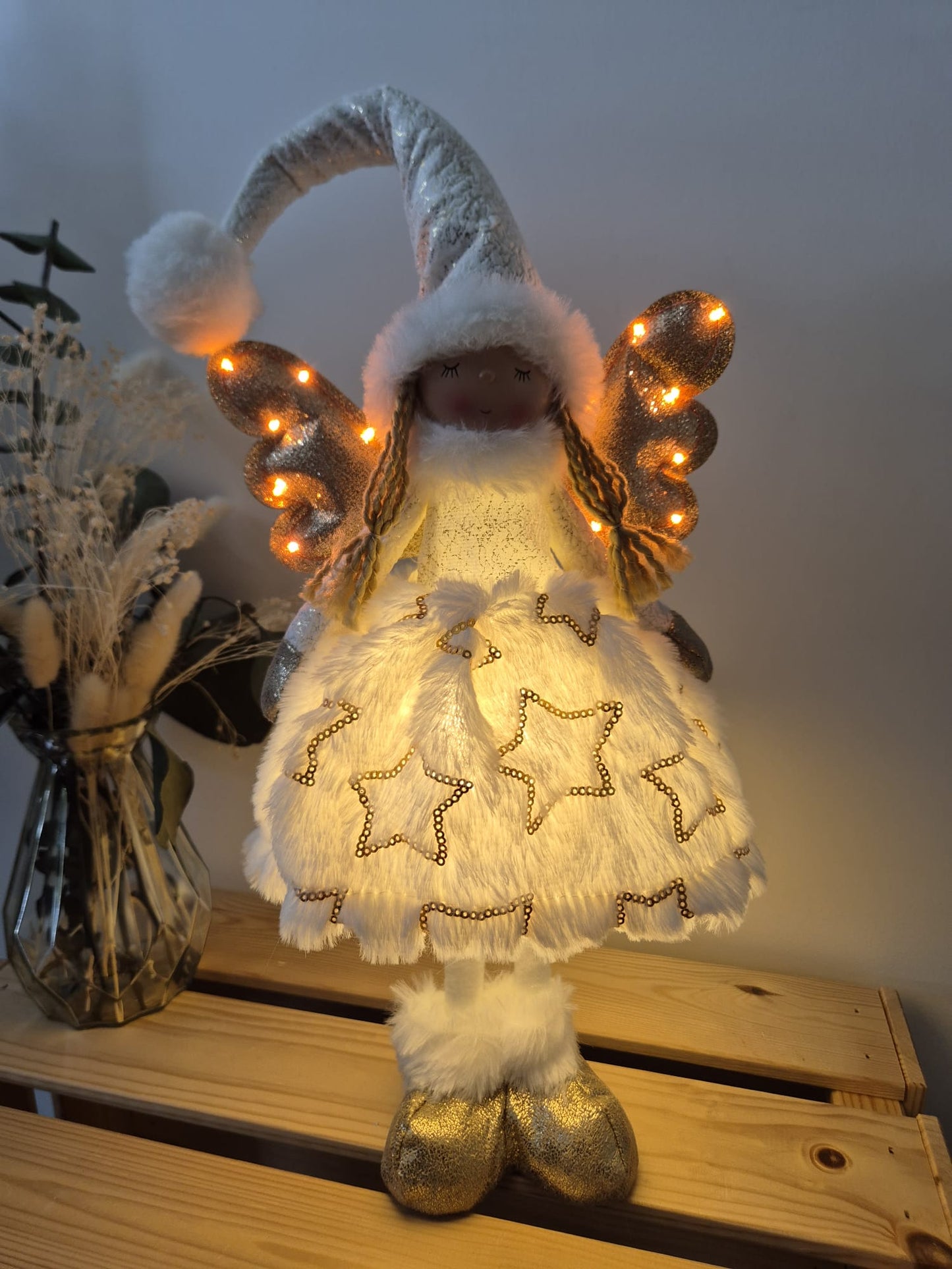 Poupée Jade debout - Blanche velours étoiles