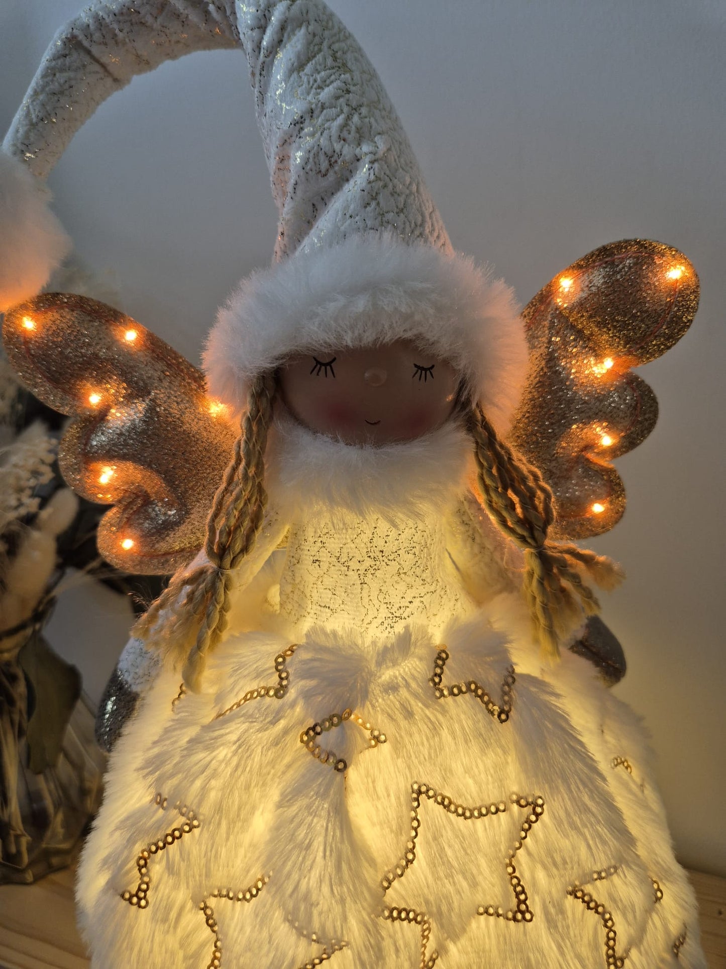 Poupée Jade debout - Blanche velours étoiles