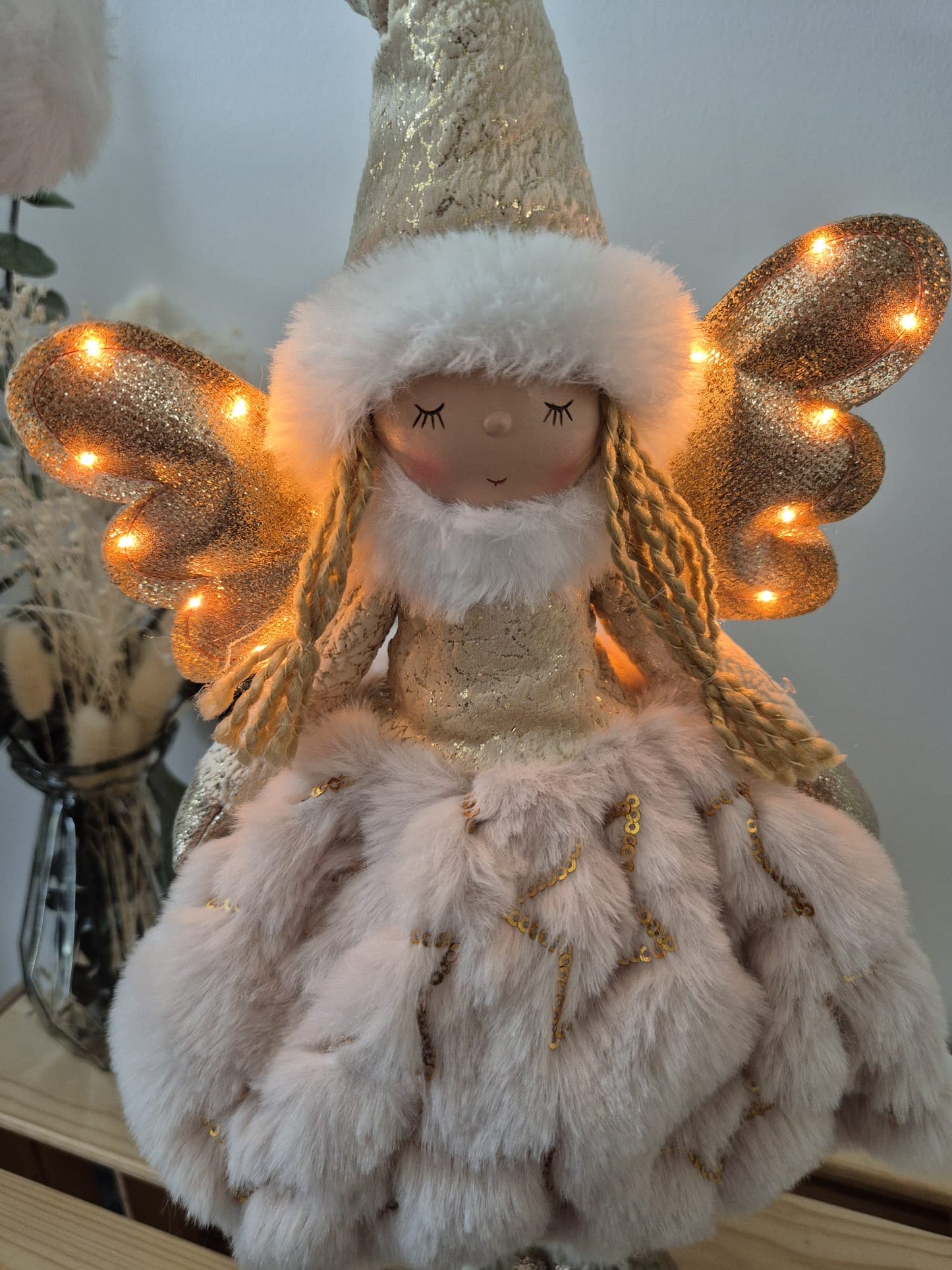 Poupée Jade debout - Beige velours étoiles