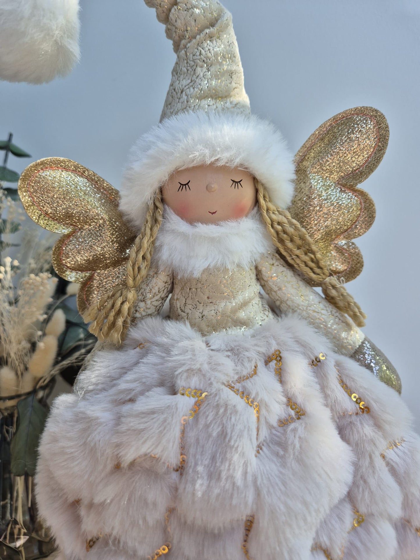 Poupée Jade debout - Beige velours étoiles