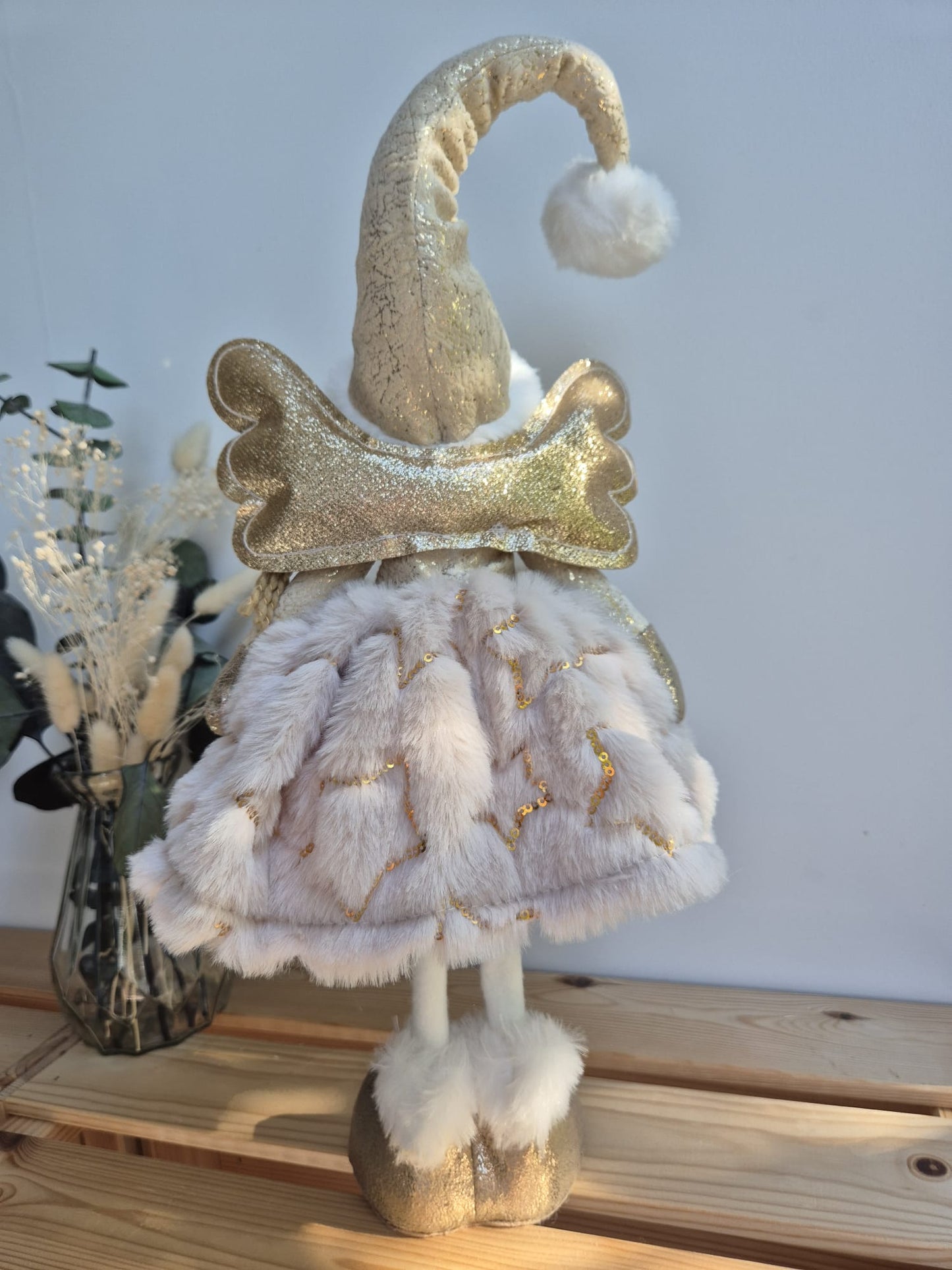 Poupée Jade debout - Beige velours étoiles