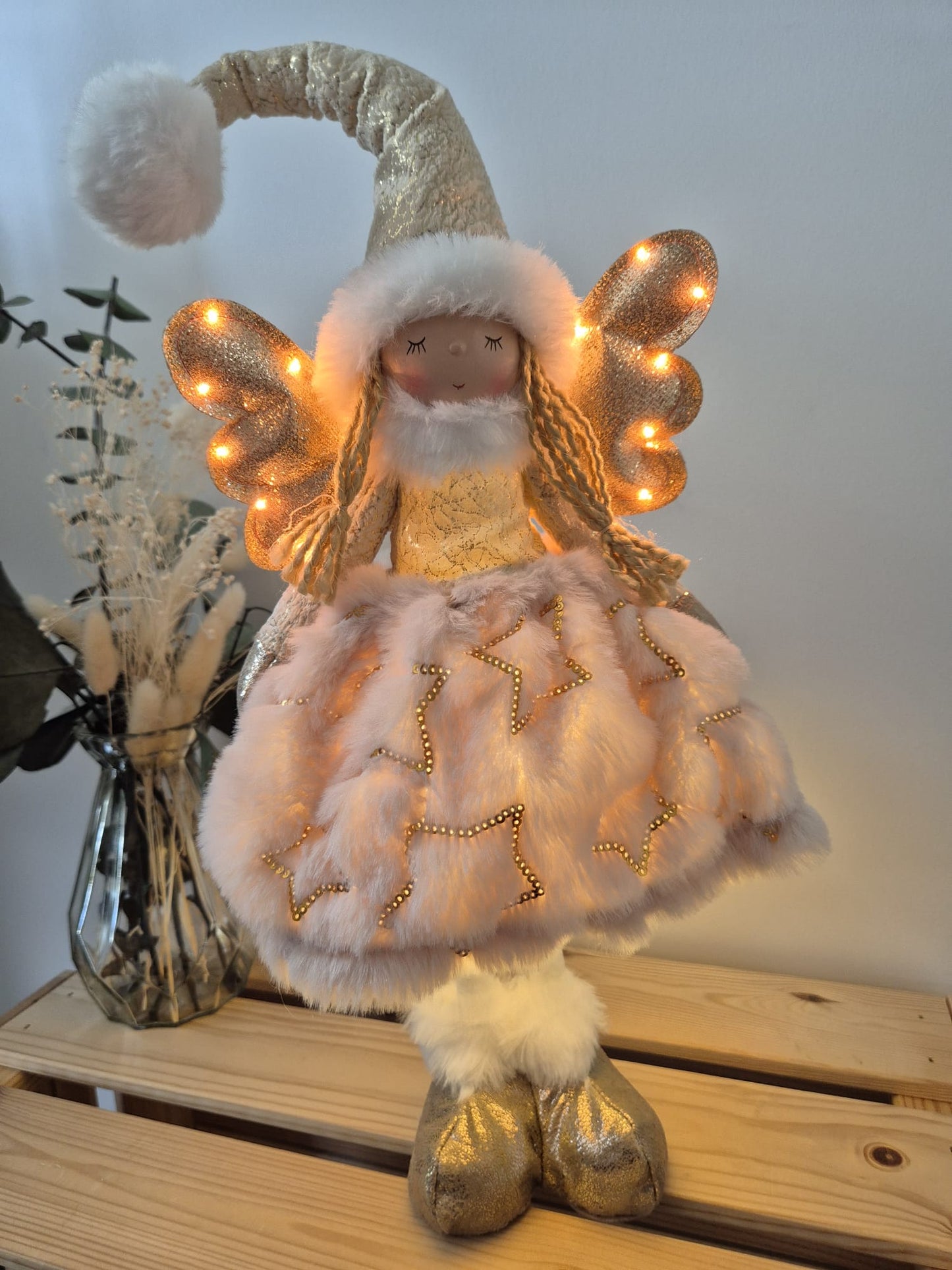 Poupée Jade debout - Beige velours étoiles