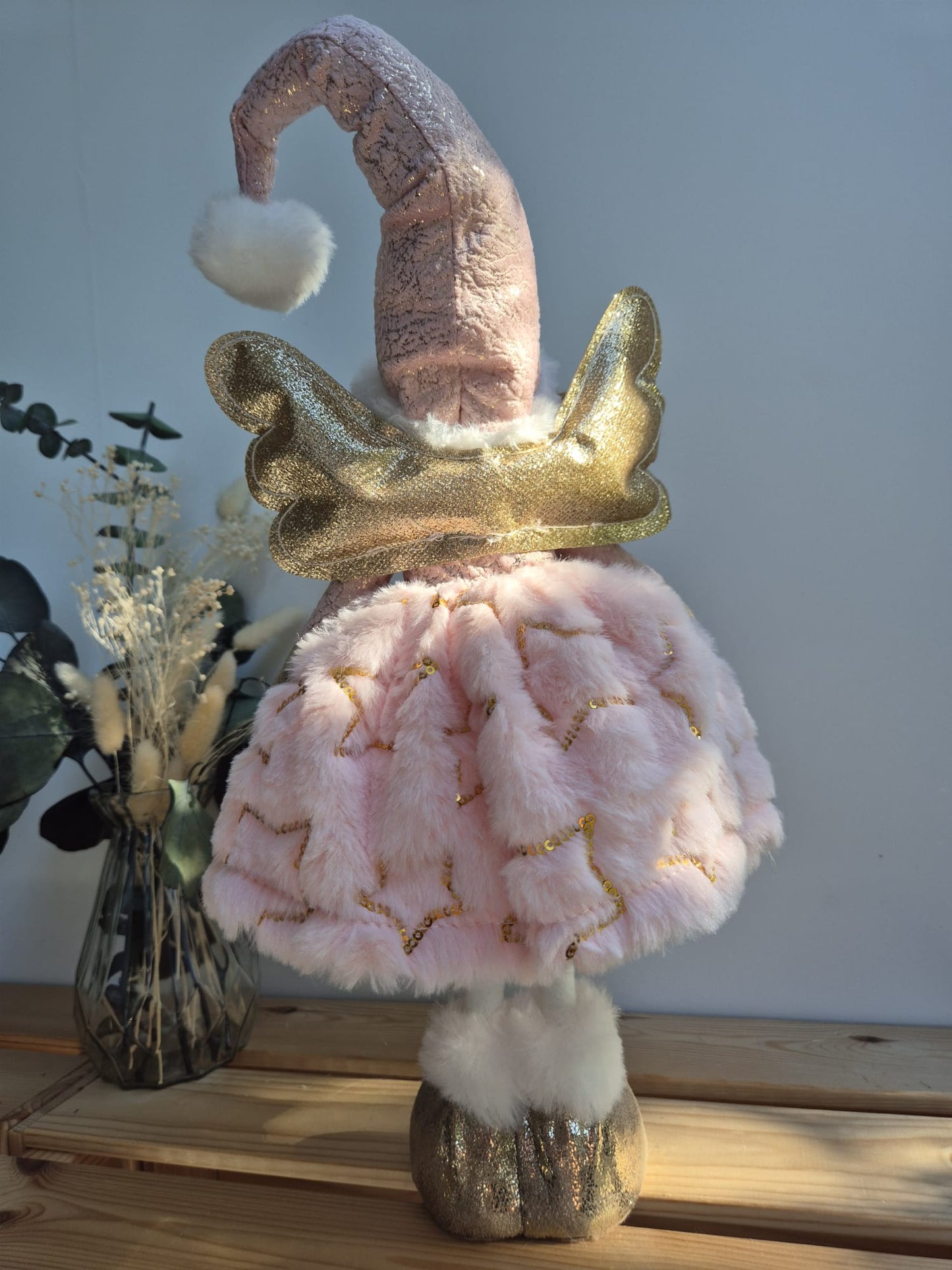 Poupée Jade debout  - Rose velours étoiles