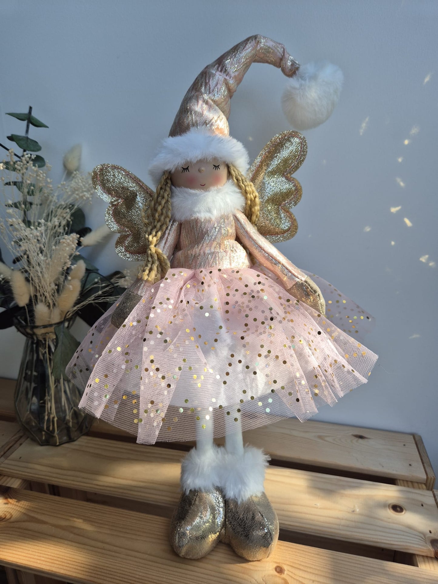 Poupée Jade debout - Rose pois