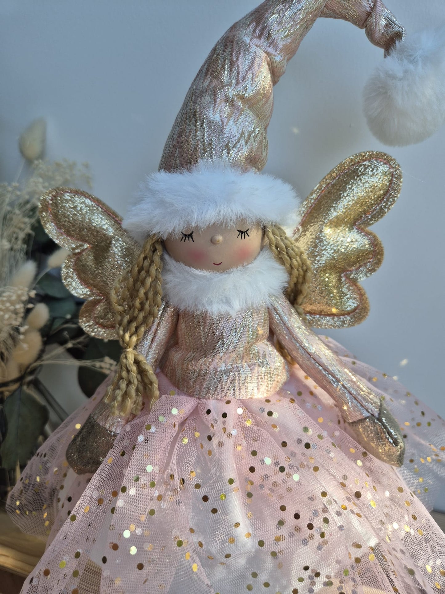 Poupée Jade debout - Rose pois