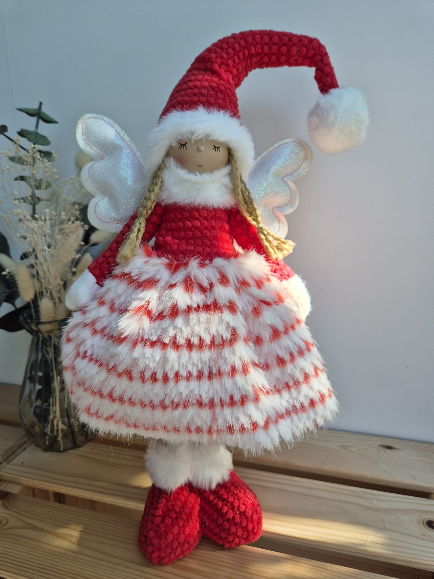 Poupée Jade debout - Rouge tricot