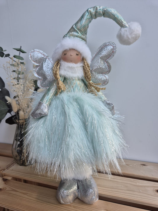 Poupée Jade debout - Verte argentée