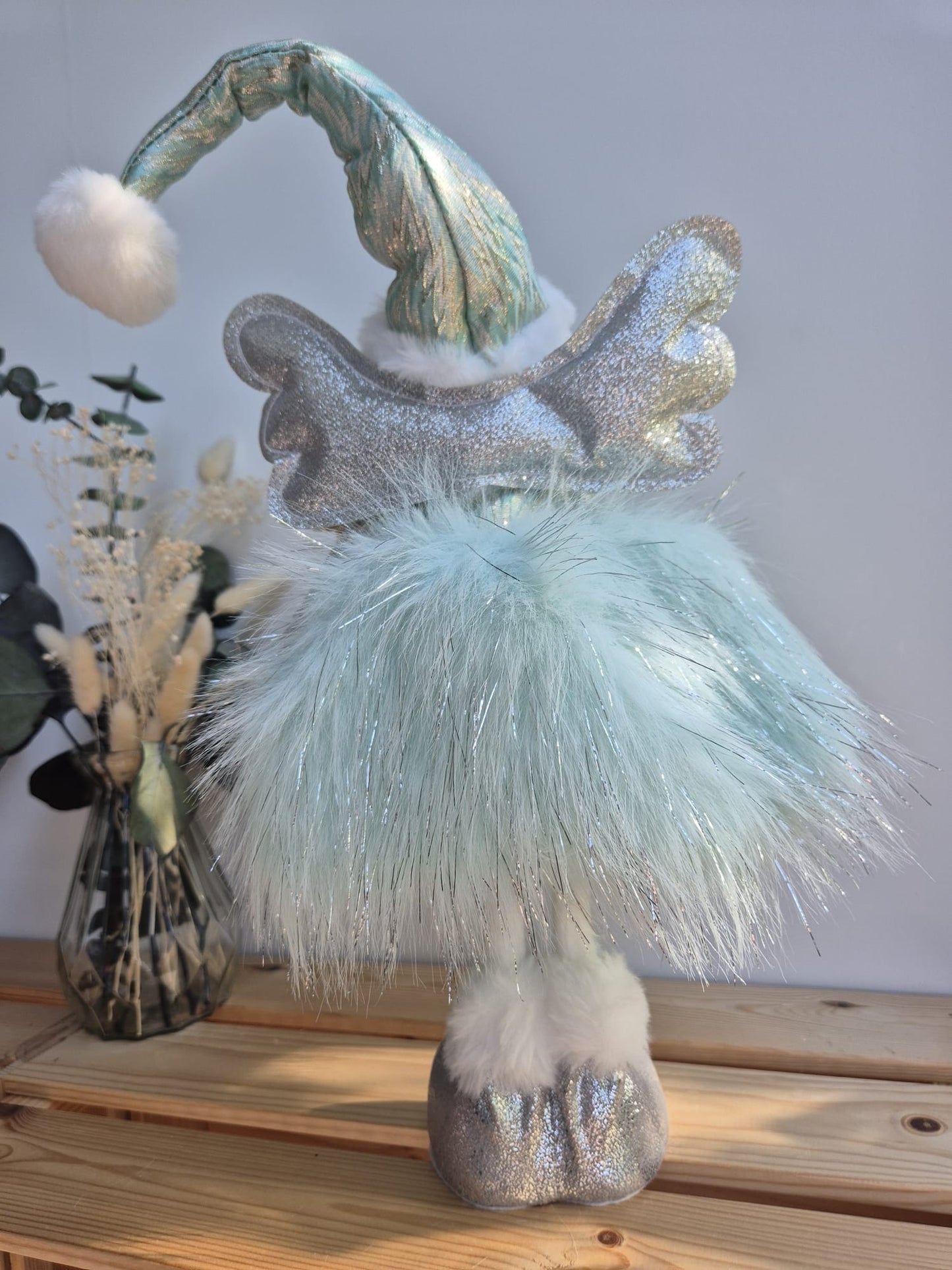 Poupée Jade debout - Verte argentée