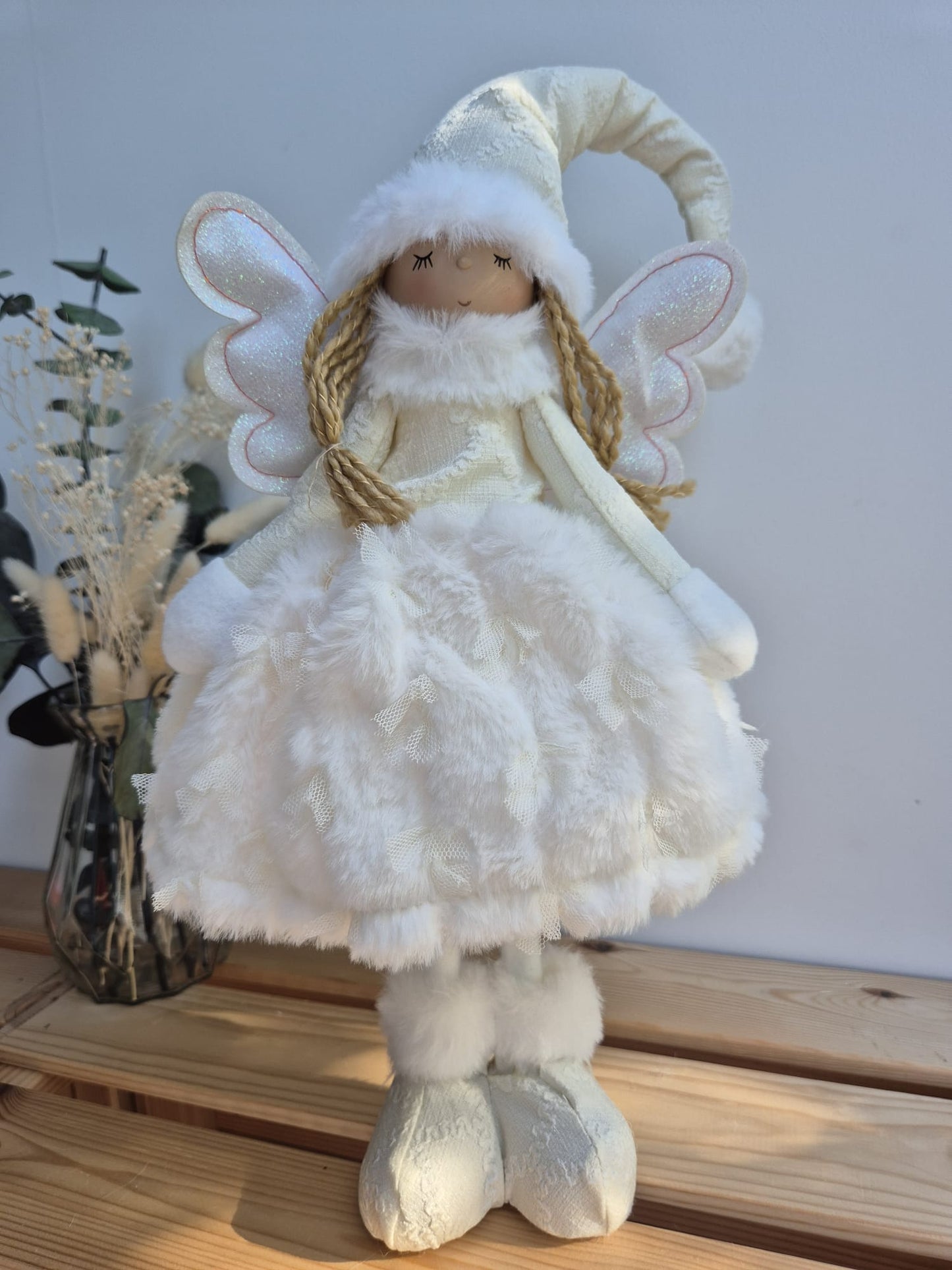 Poupée Jade debout - Blanche noeuds