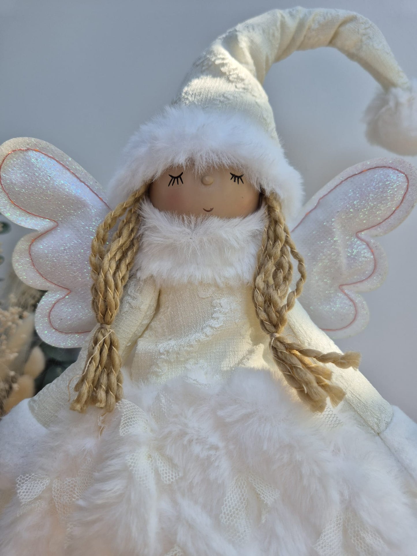 Poupée Jade debout - Blanche noeuds