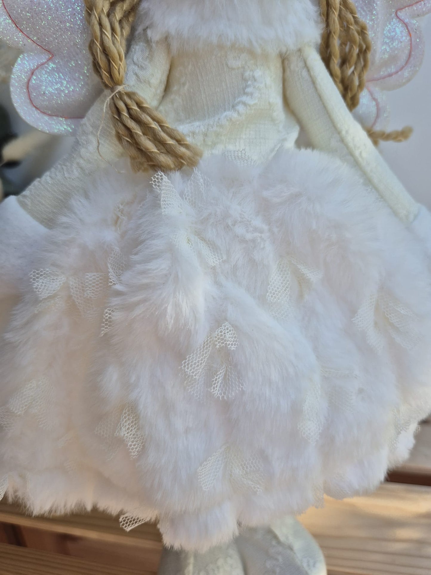 Poupée Jade debout - Blanche noeuds