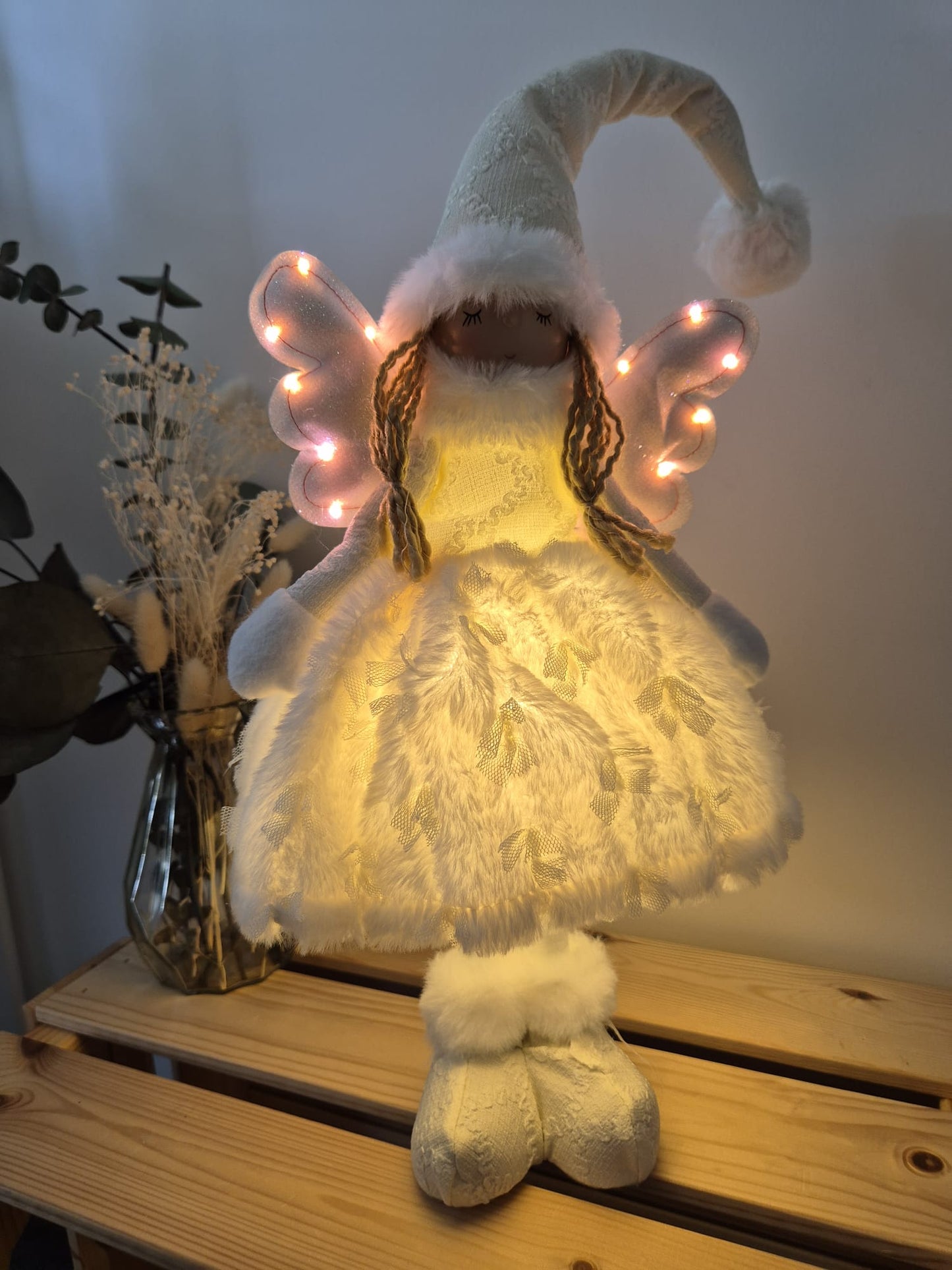 Poupée Jade debout - Blanche noeuds