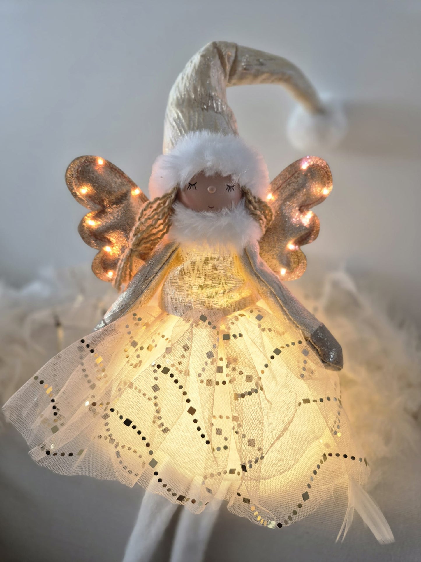 Poupée Jade assise - Dorée scintillante