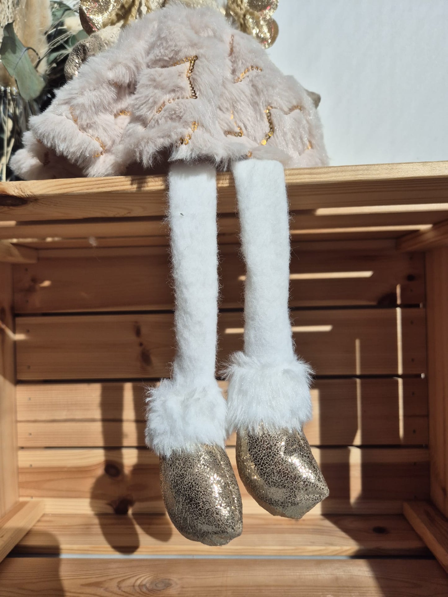 Poupée Jade assise - Beige velours étoiles