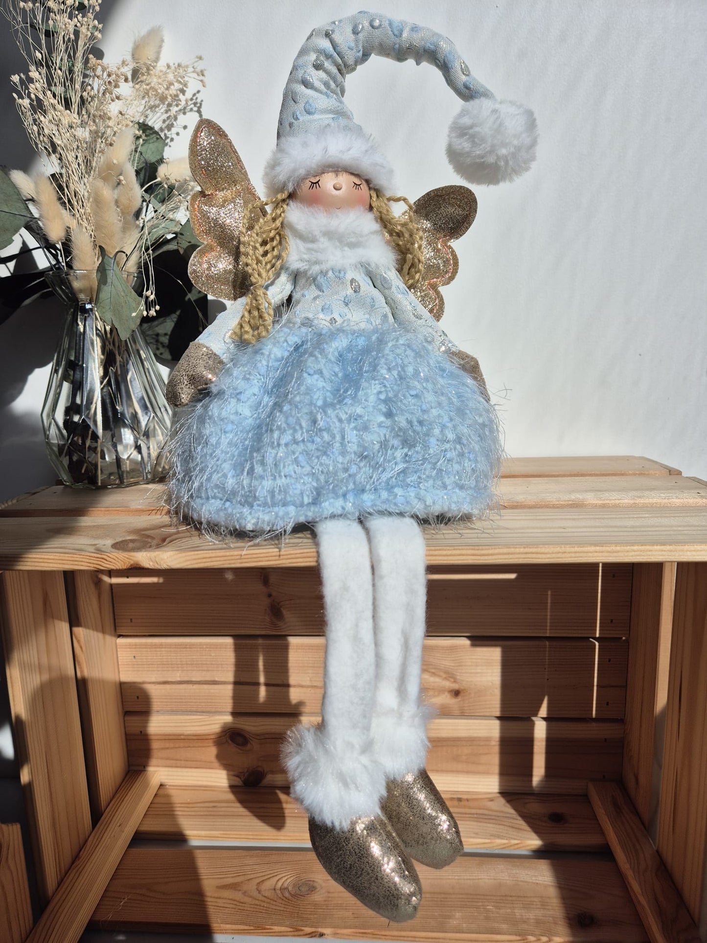 Poupée Jade assise - Bleue