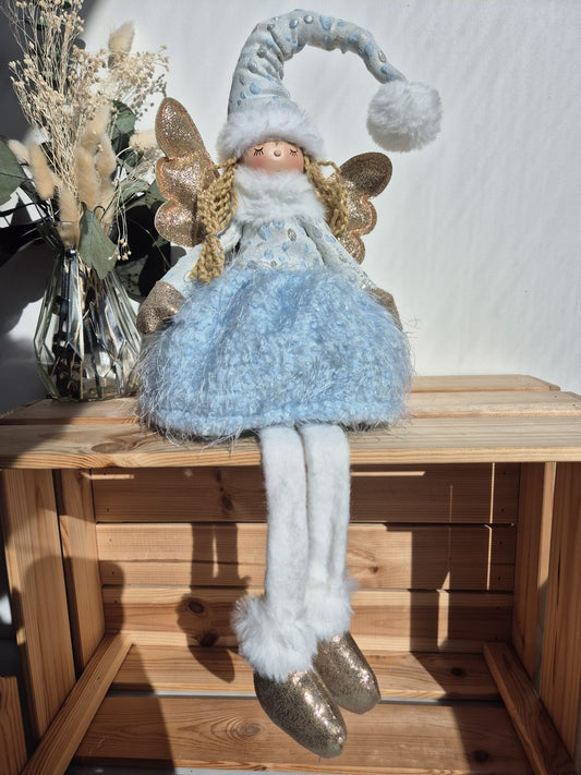 Poupée Jade assise - Bleue