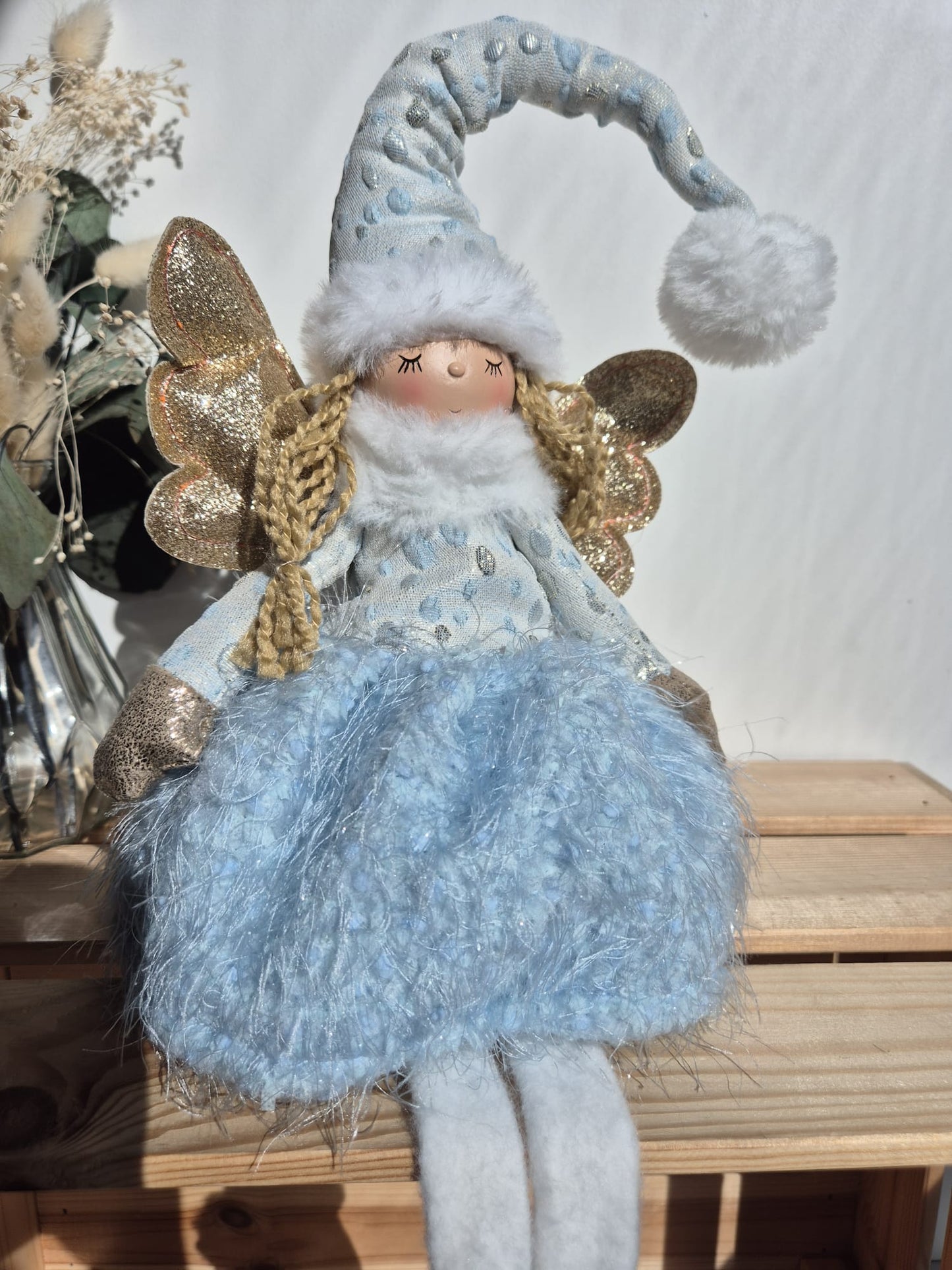 Poupée Jade assise - Bleue