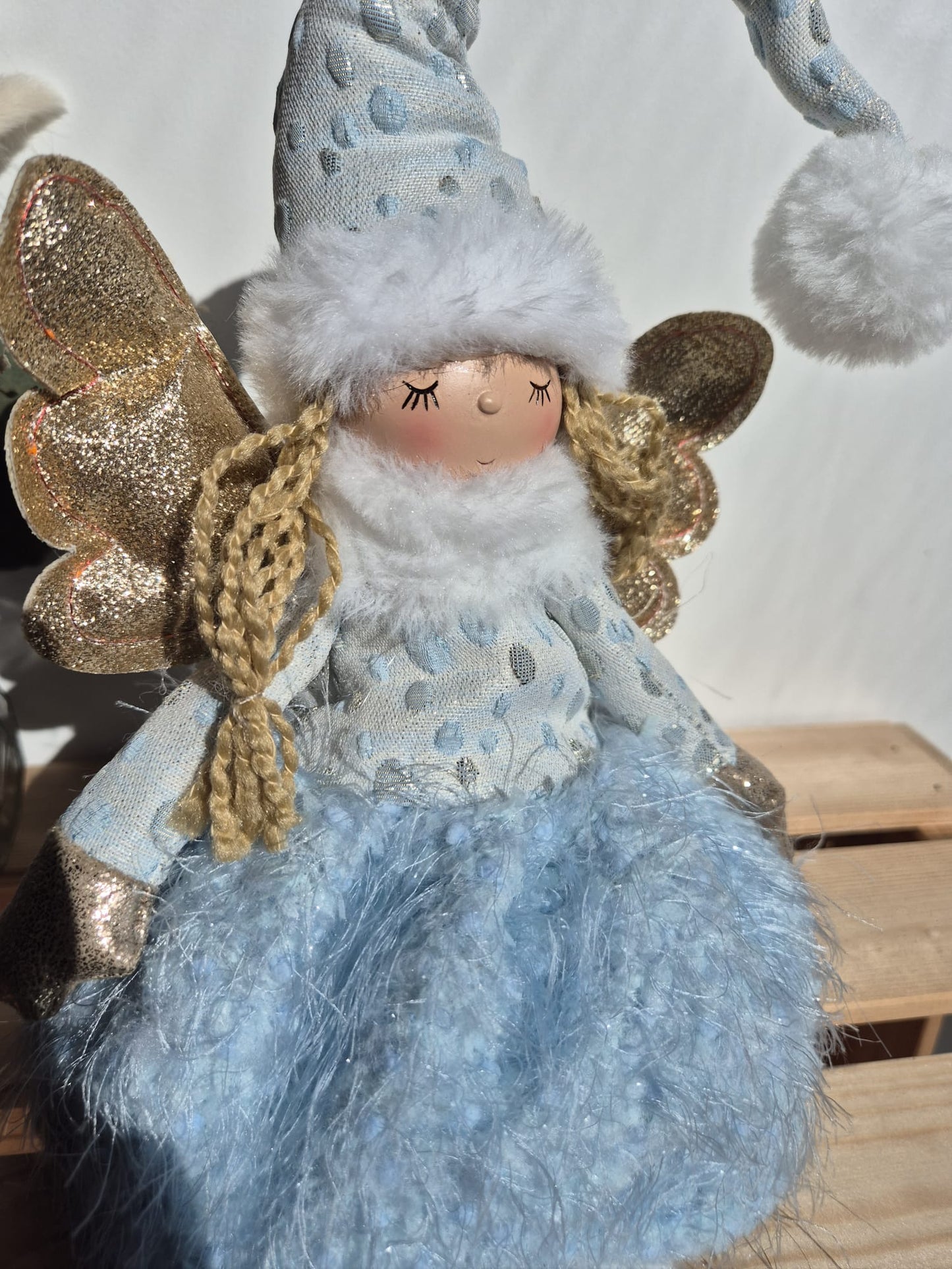 Poupée Jade assise - Bleue