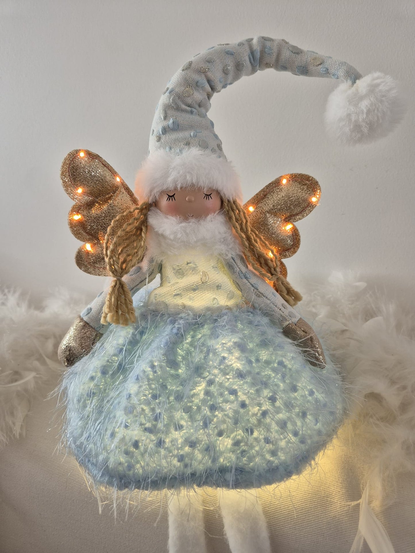 Poupée Jade assise - Bleue