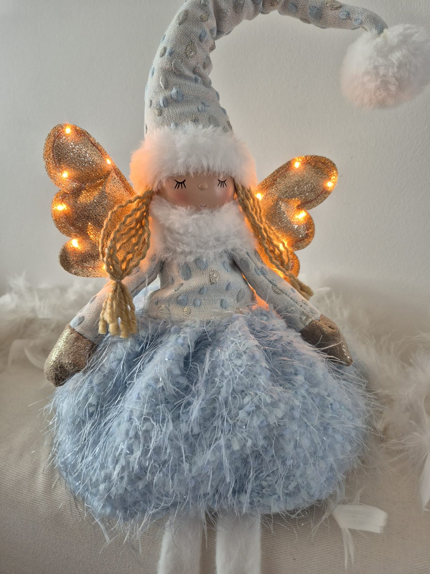 Poupée Jade assise - Bleue