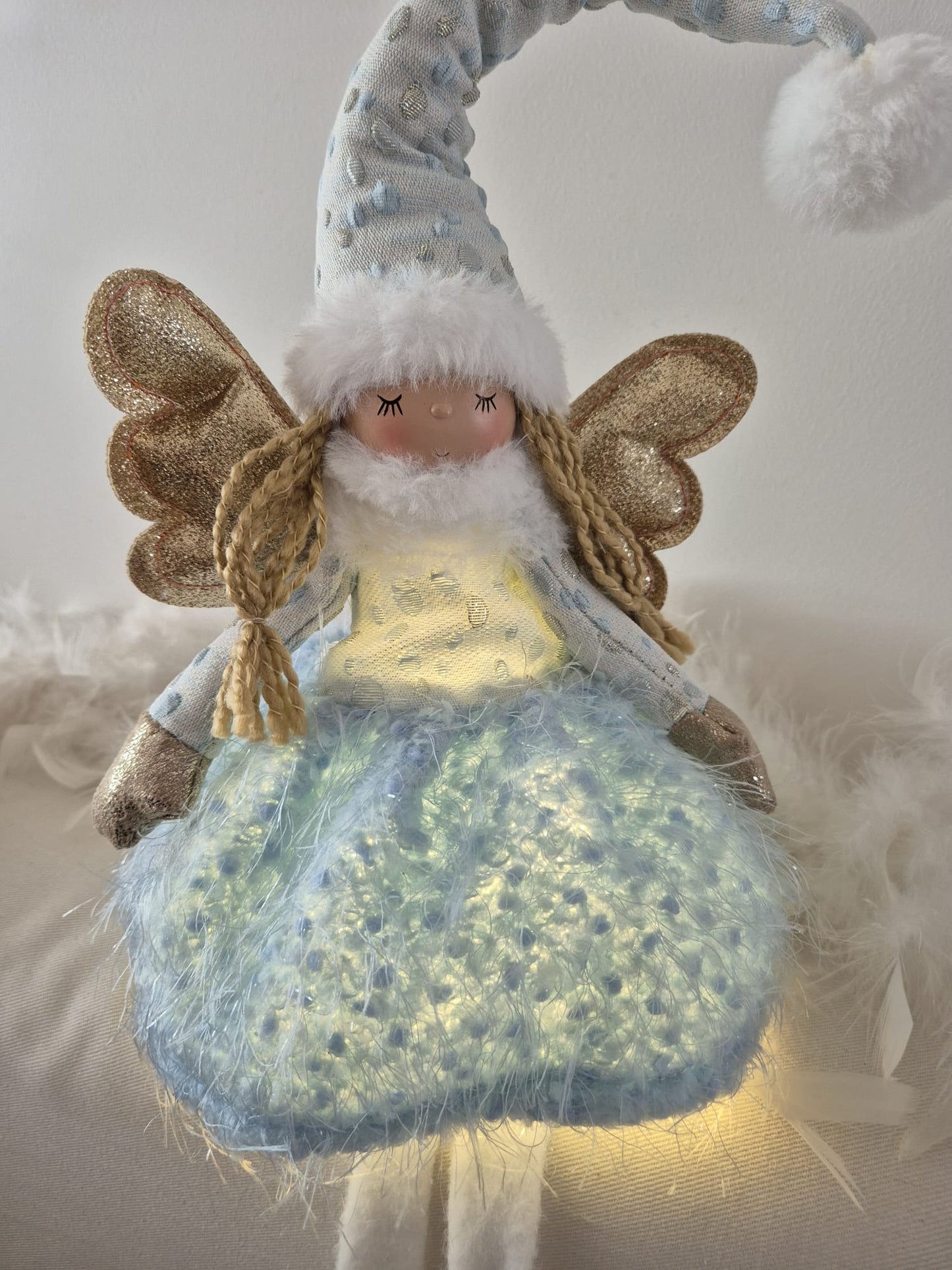 Poupée Jade assise - Bleue