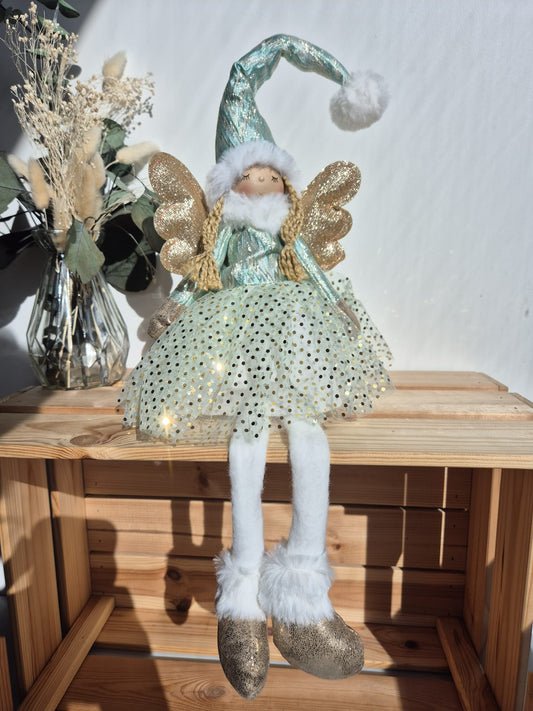 Poupée Jade assise - Verte pois