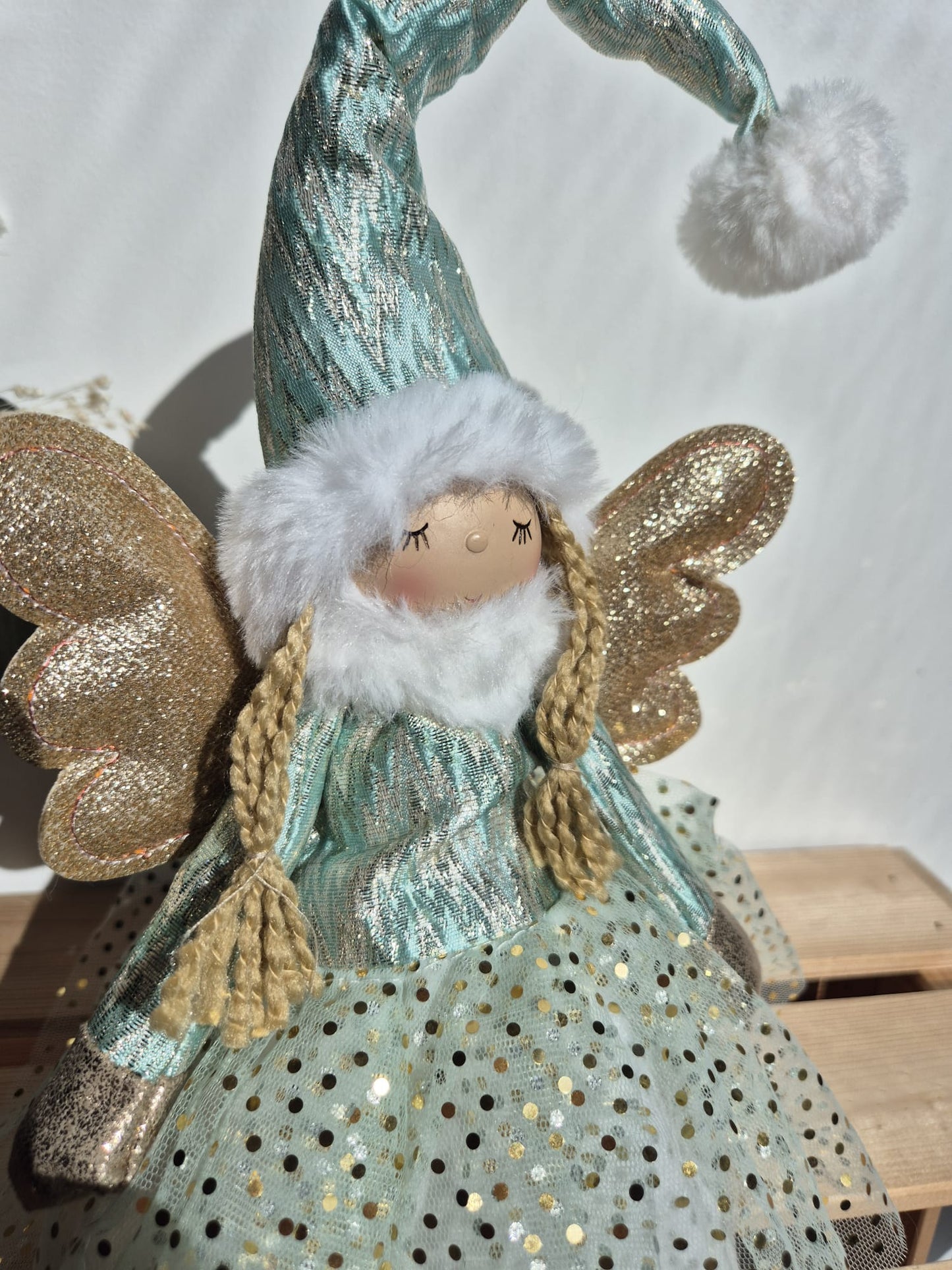 Poupée Jade assise - Verte pois