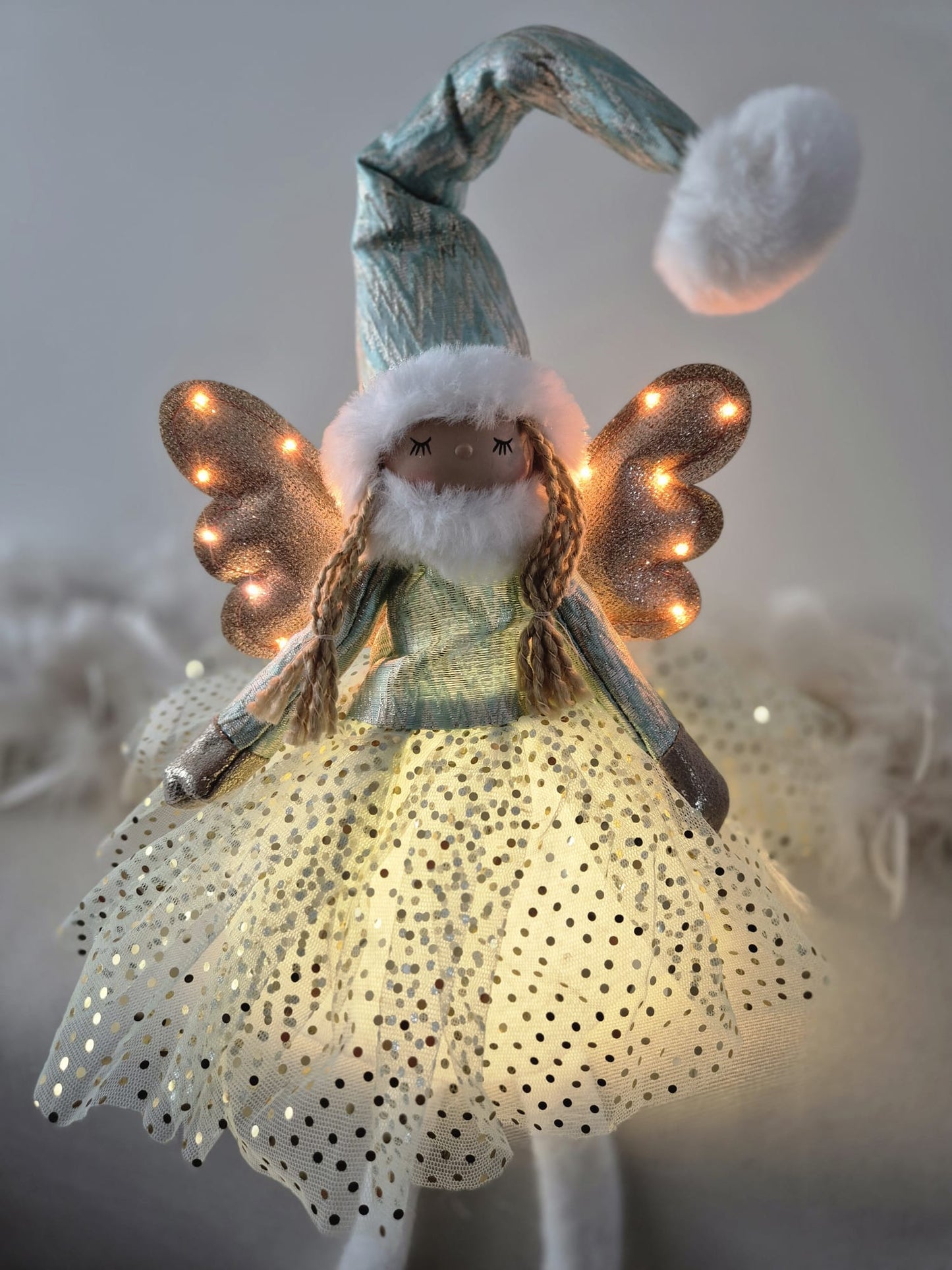 Poupée Jade assise - Verte pois