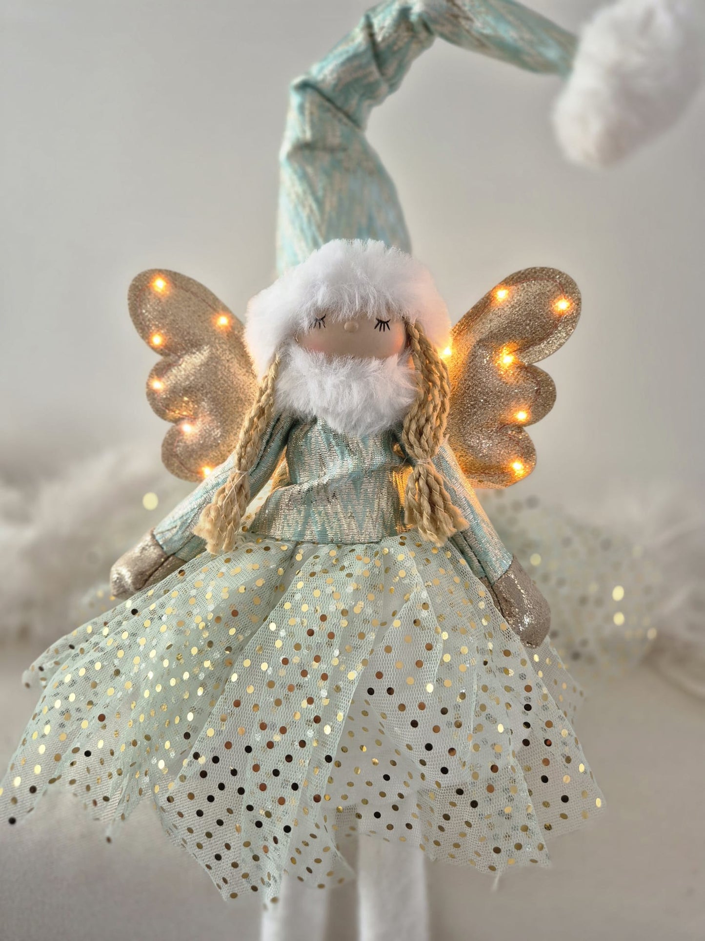 Poupée Jade assise - Verte pois